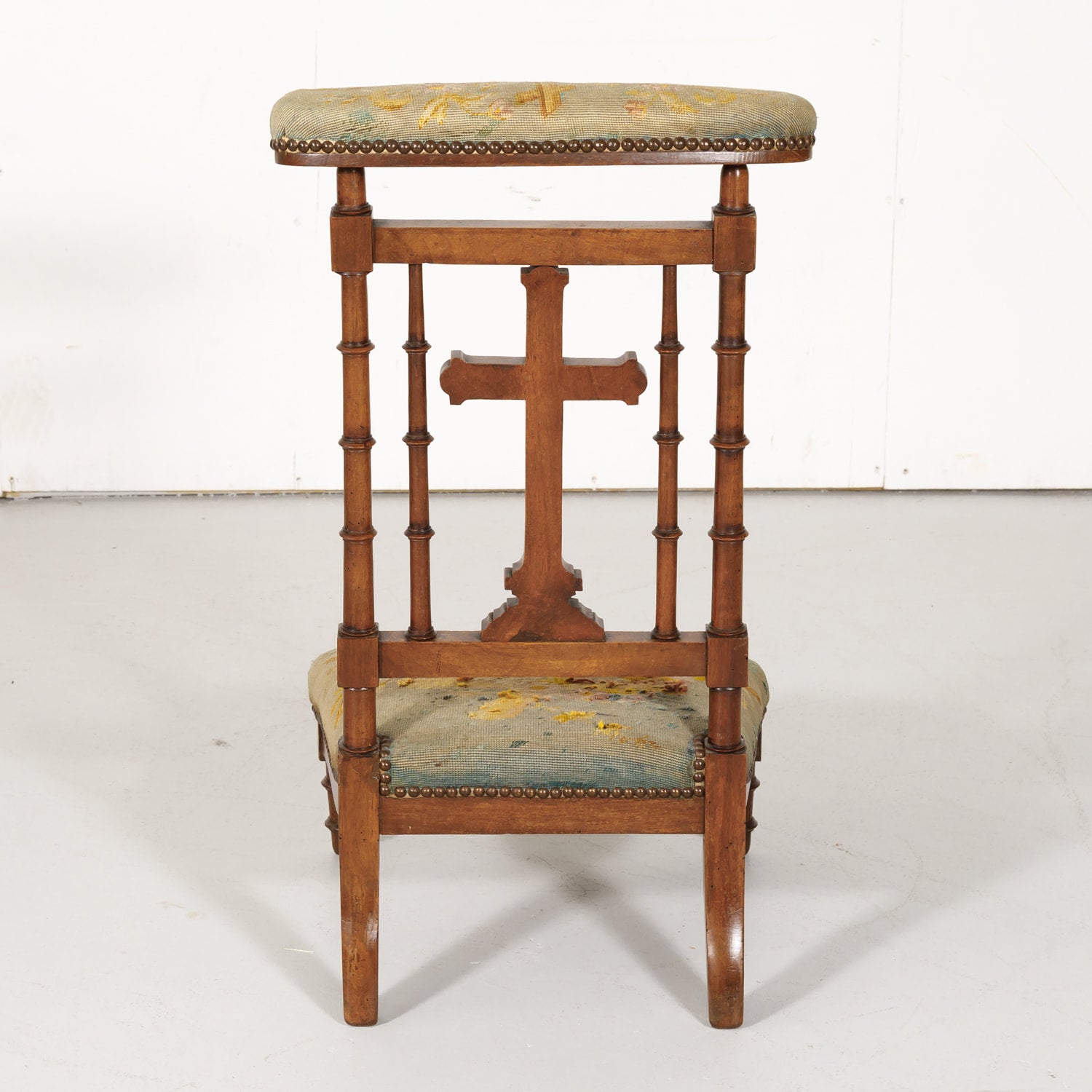 19th Century French Napoleon III Period Prie Dieu or Prayer Chair with Original Needlepoint 