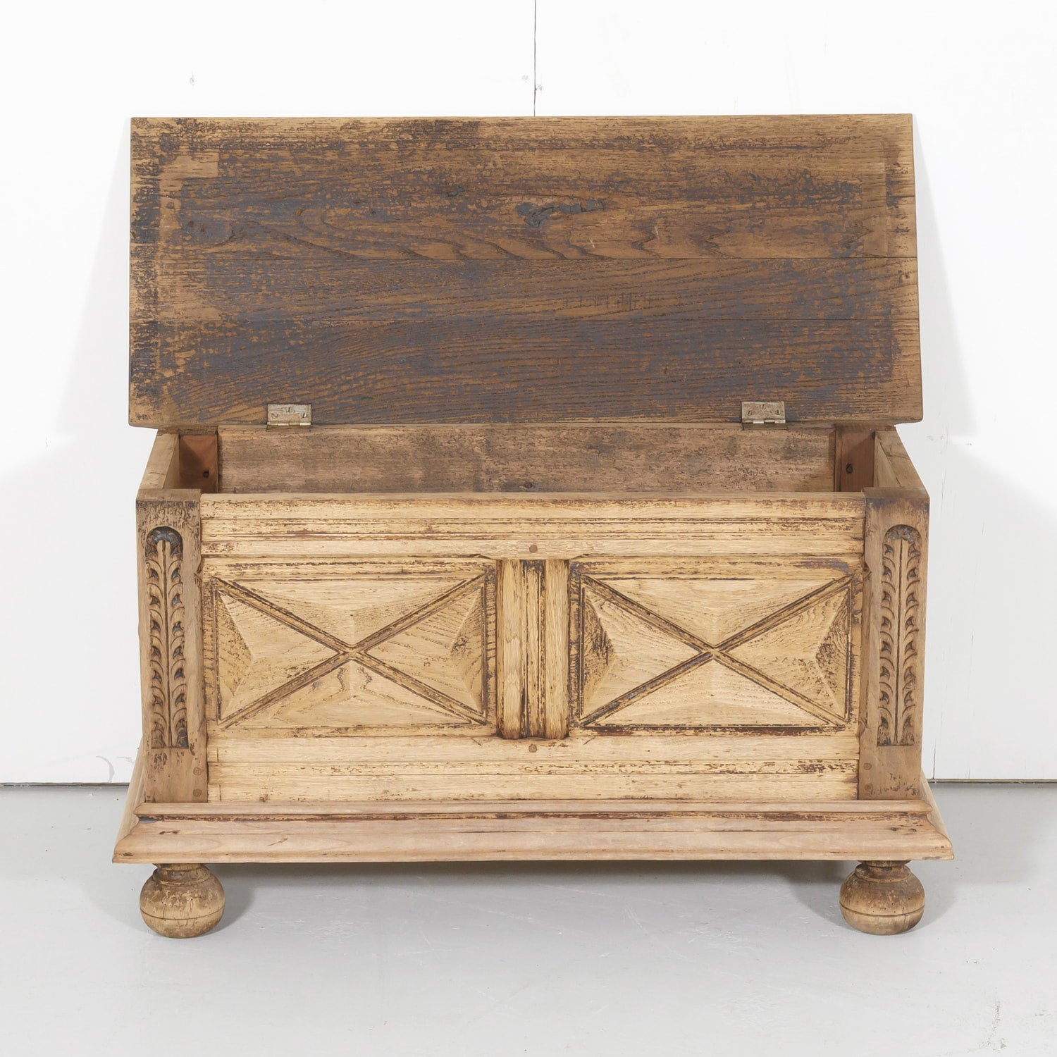 French Louis XIII Style Bleached Oak Petite Coffer