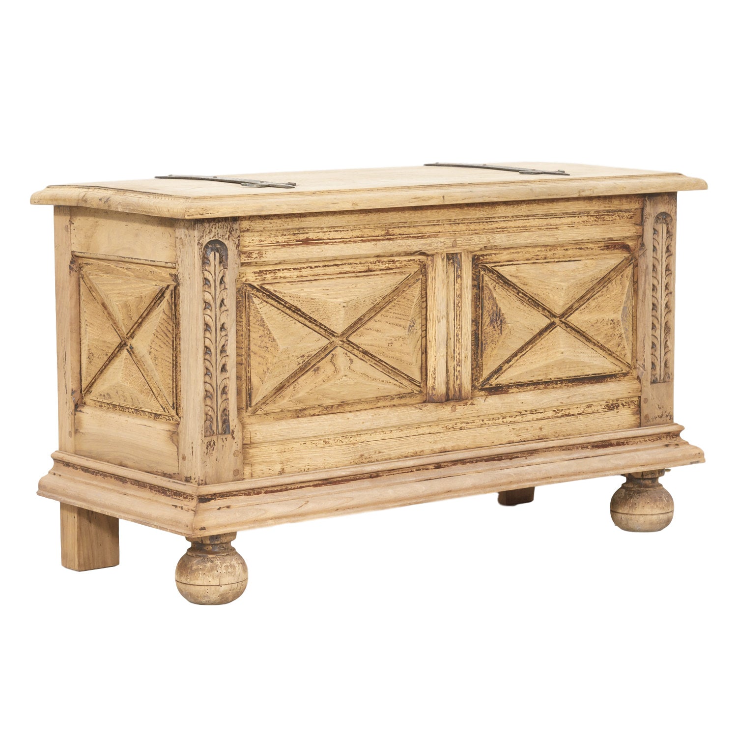 French Louis XIII Style Bleached Oak Petite Coffer