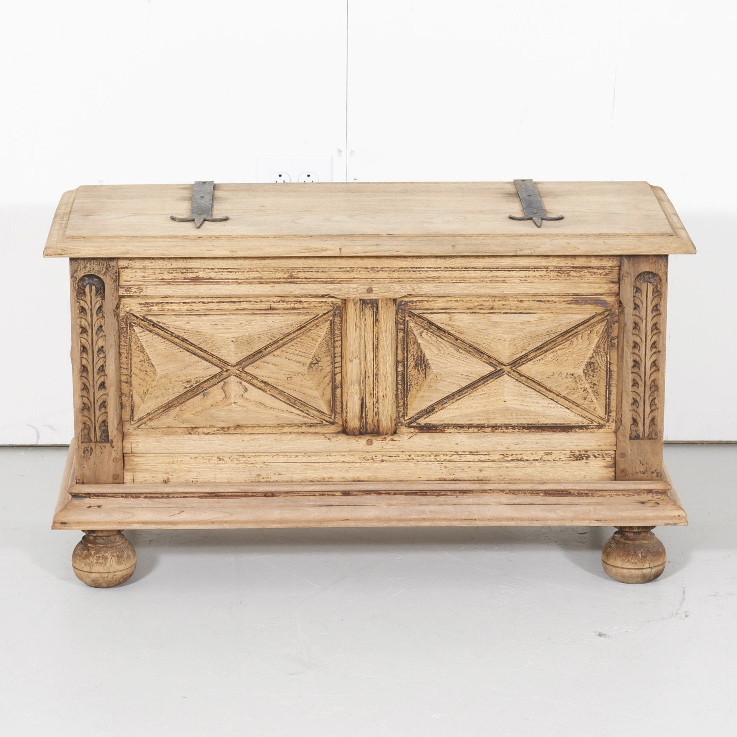 French Louis XIII Style Bleached Oak Petite Coffer