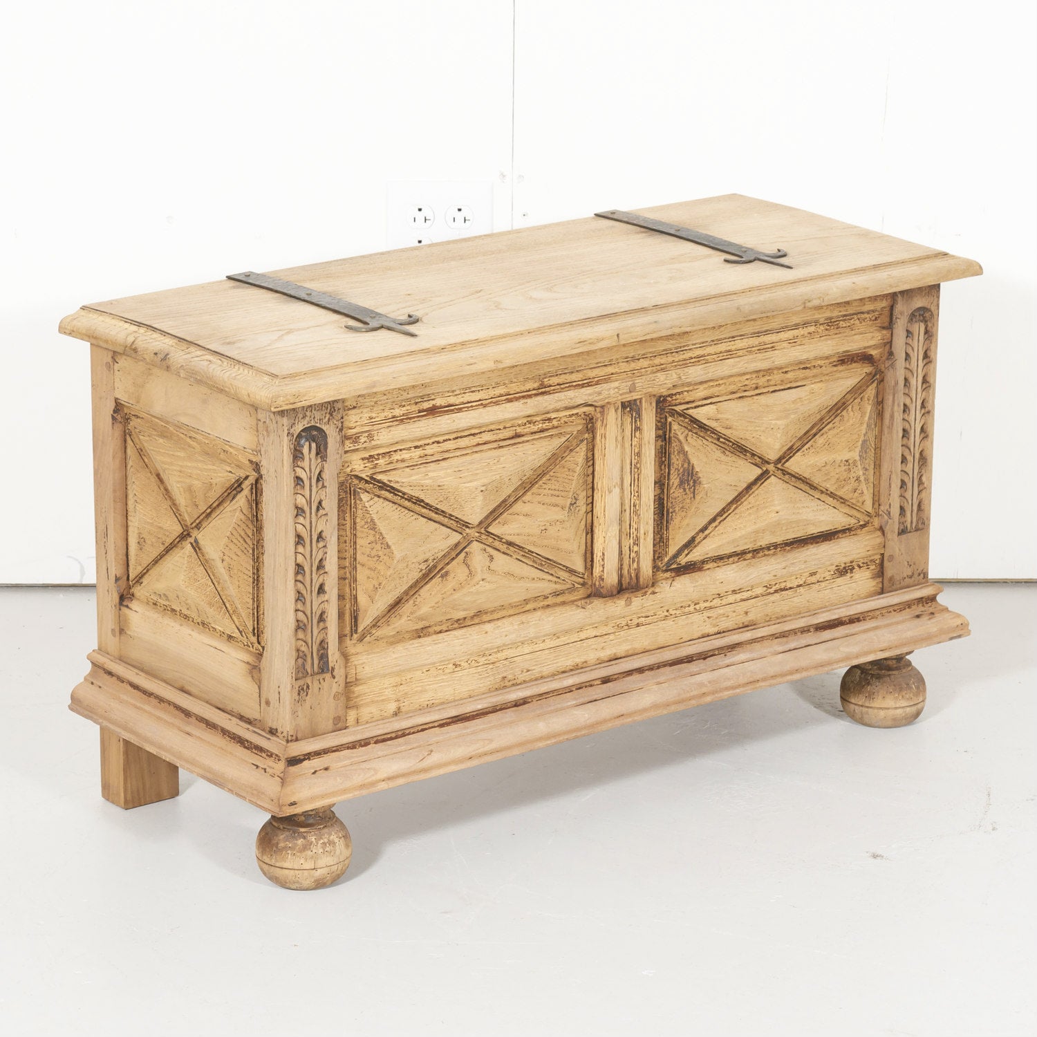 French Louis XIII Style Bleached Oak Petite Coffer