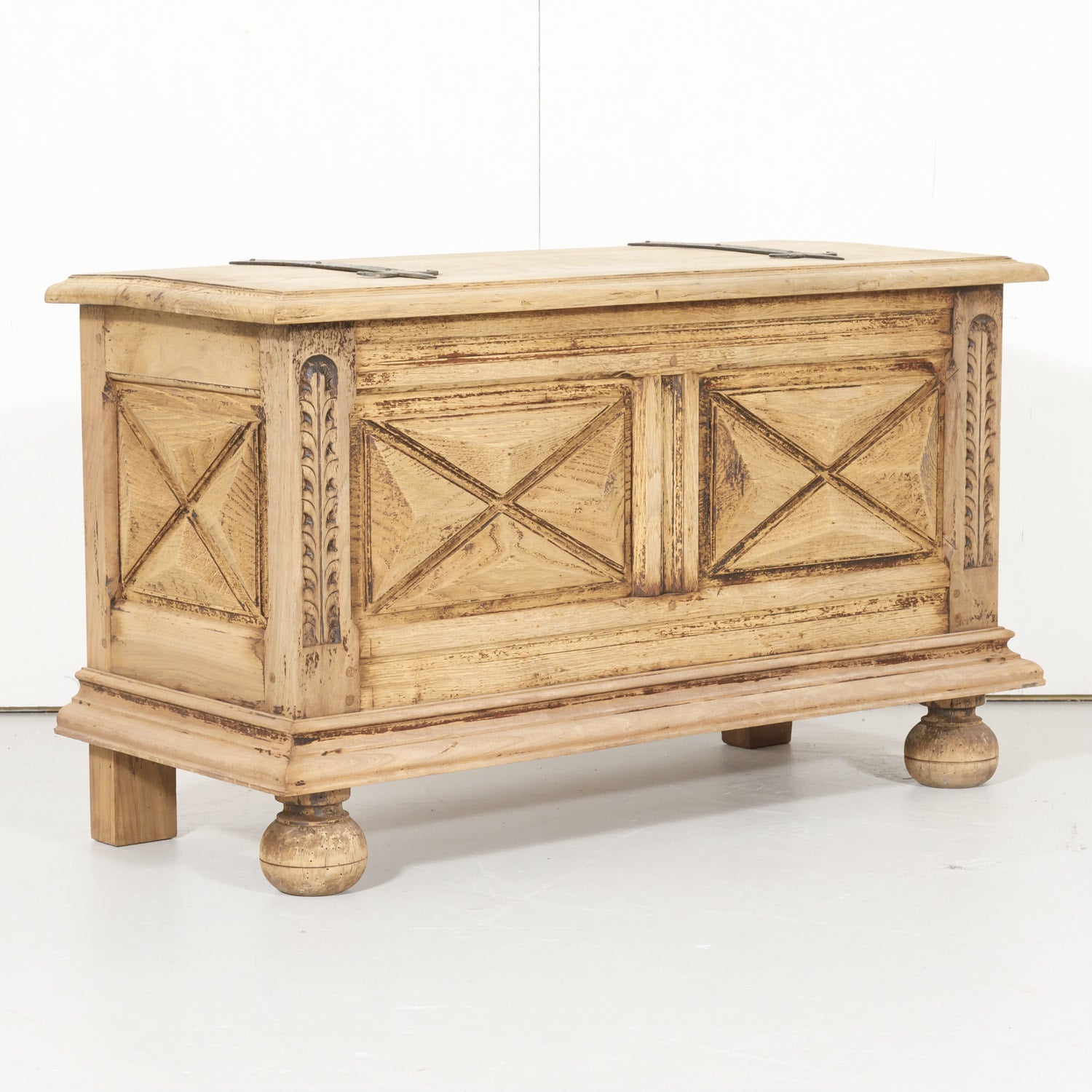 French Louis XIII Style Bleached Oak Petite Coffer