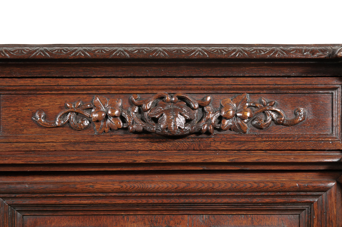 Exceptional 19th Century French Louis XIII Demilune Hunt Enfilade Buffet