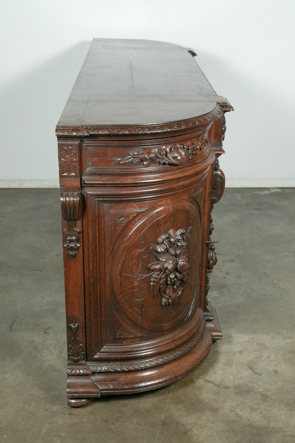 Exceptional 19th Century French Louis XIII Demilune Hunt Enfilade Buffet