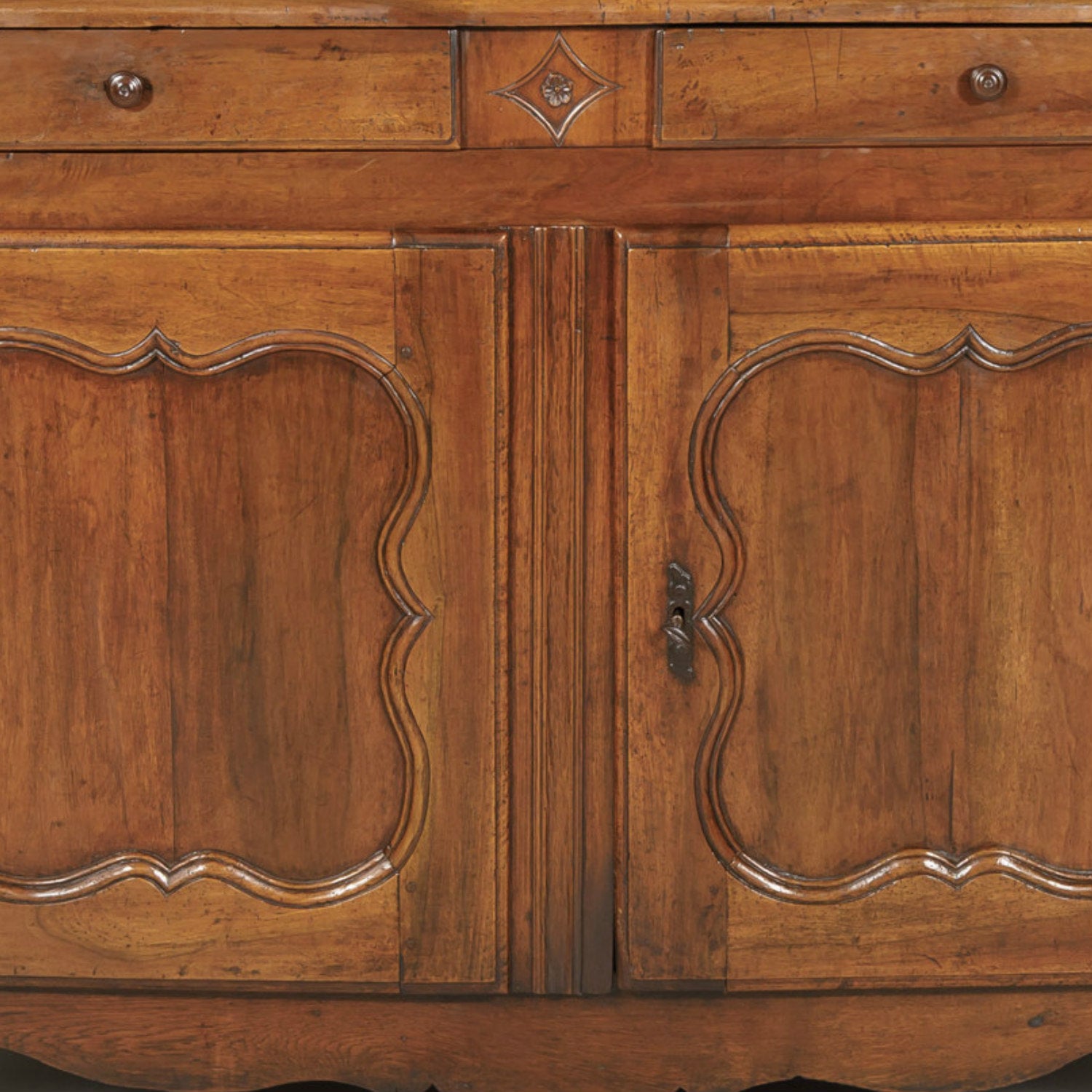 18th Century Carved Country French Provincial Louis XV Period Walnut Buffet