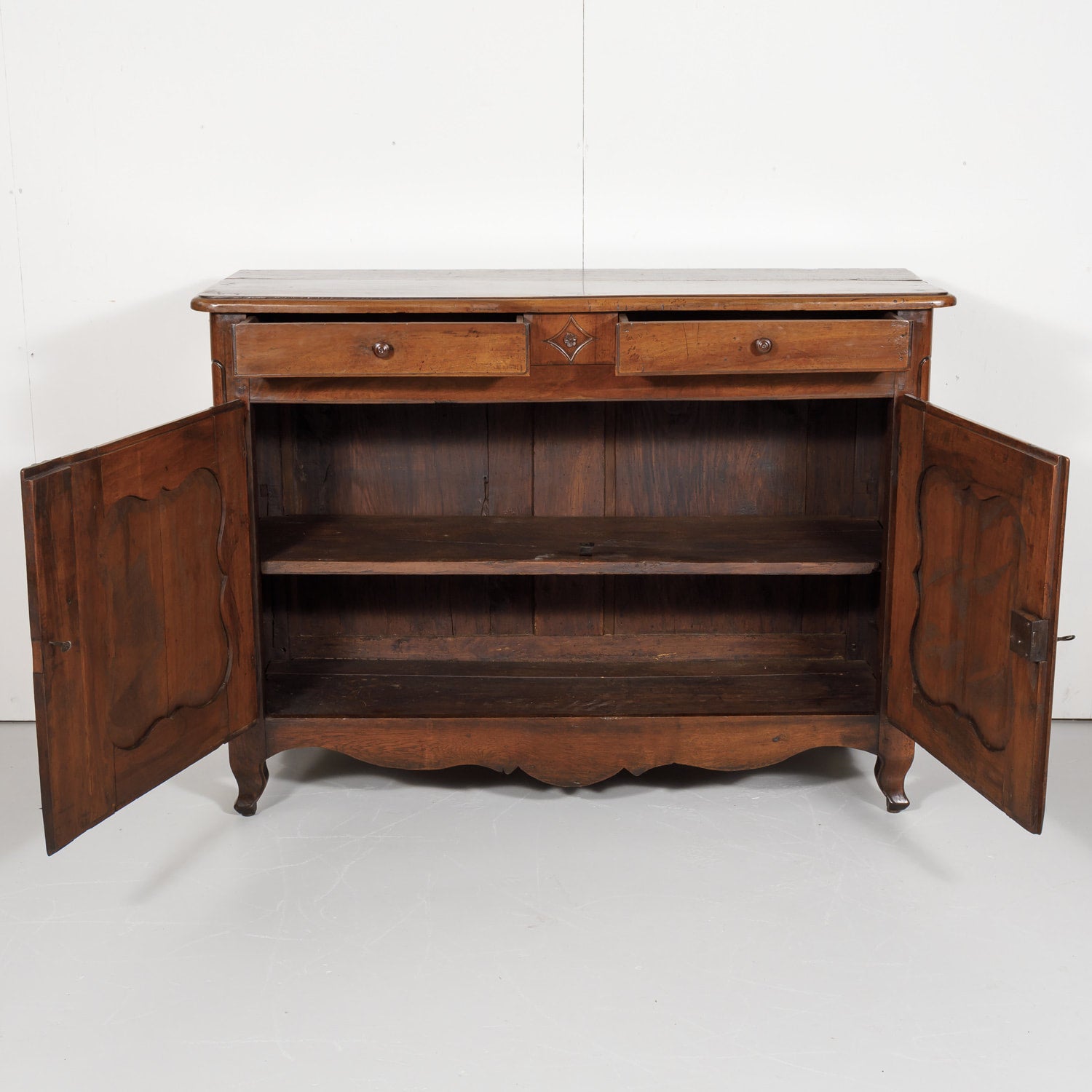 18th Century Carved Country French Provincial Louis XV Period Walnut Buffet