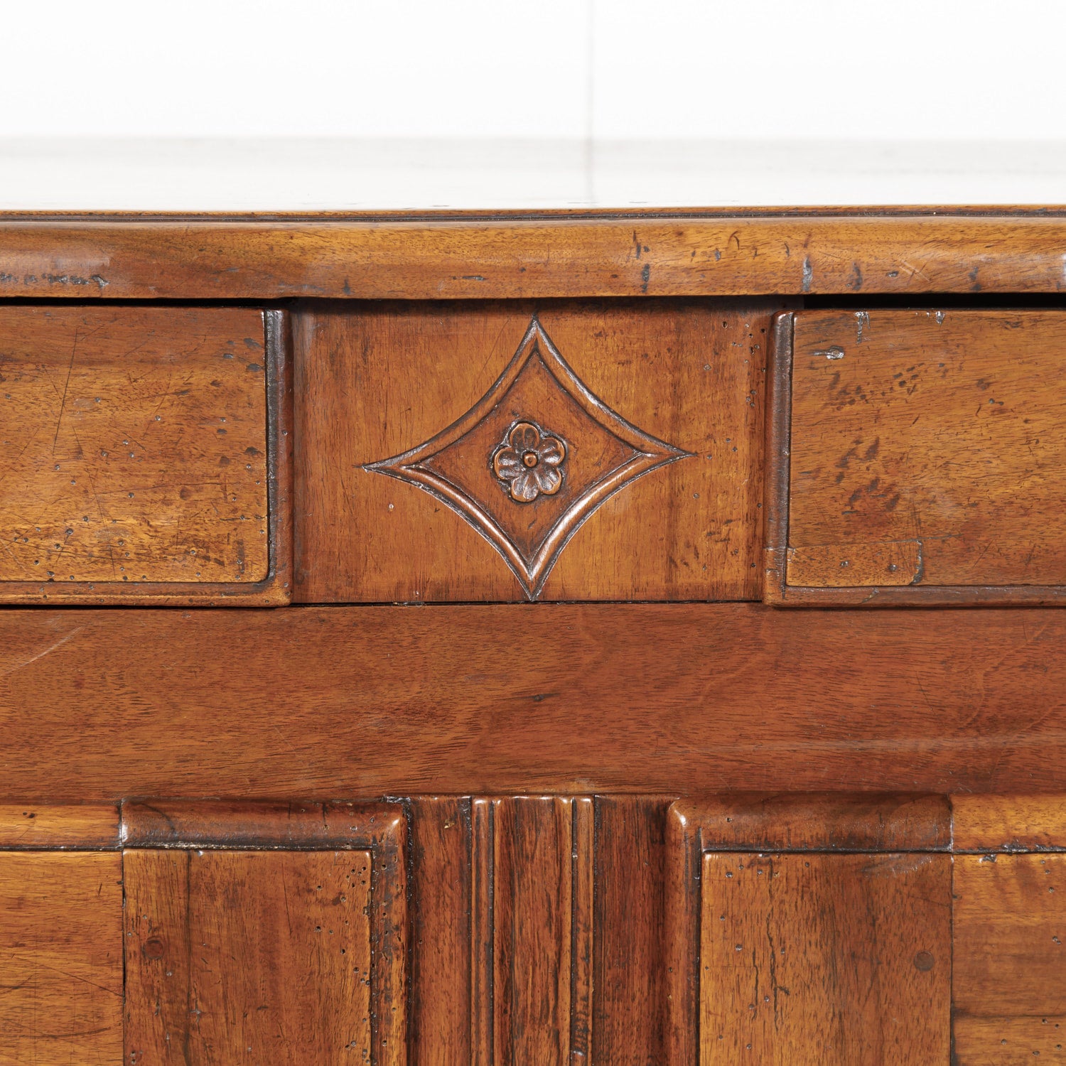 18th Century Carved Country French Provincial Louis XV Period Walnut Buffet