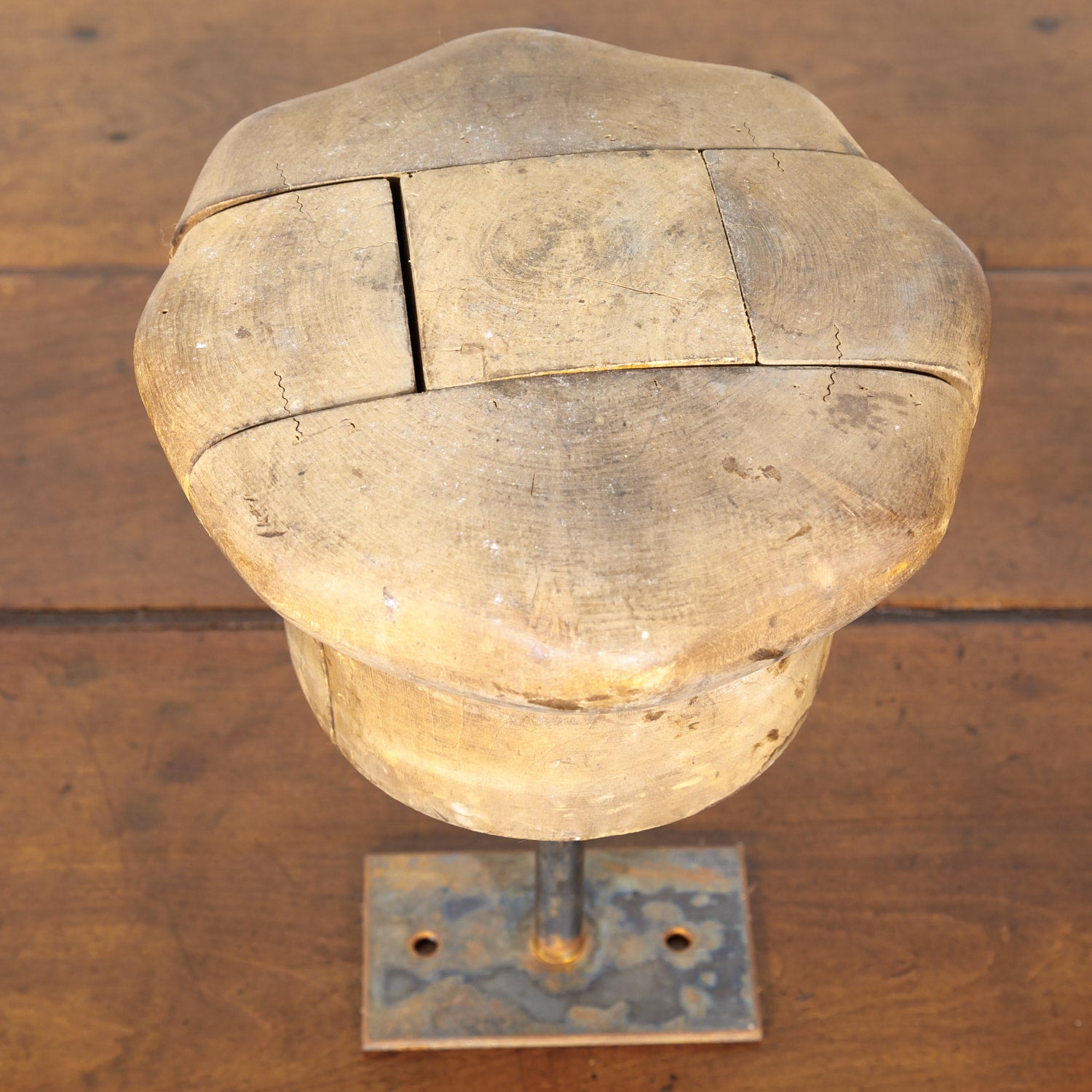 Antique Wooden French Hat Molds or Blocks, Set of 3