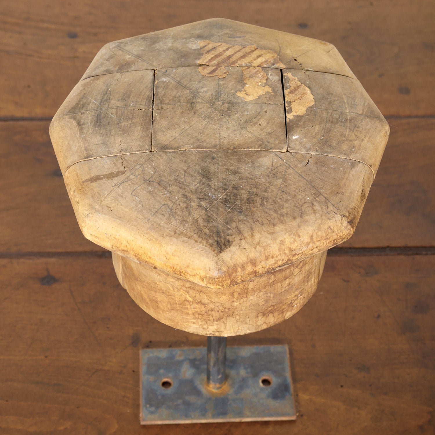 Antique Wooden French Hat Molds or Blocks, Set of 3