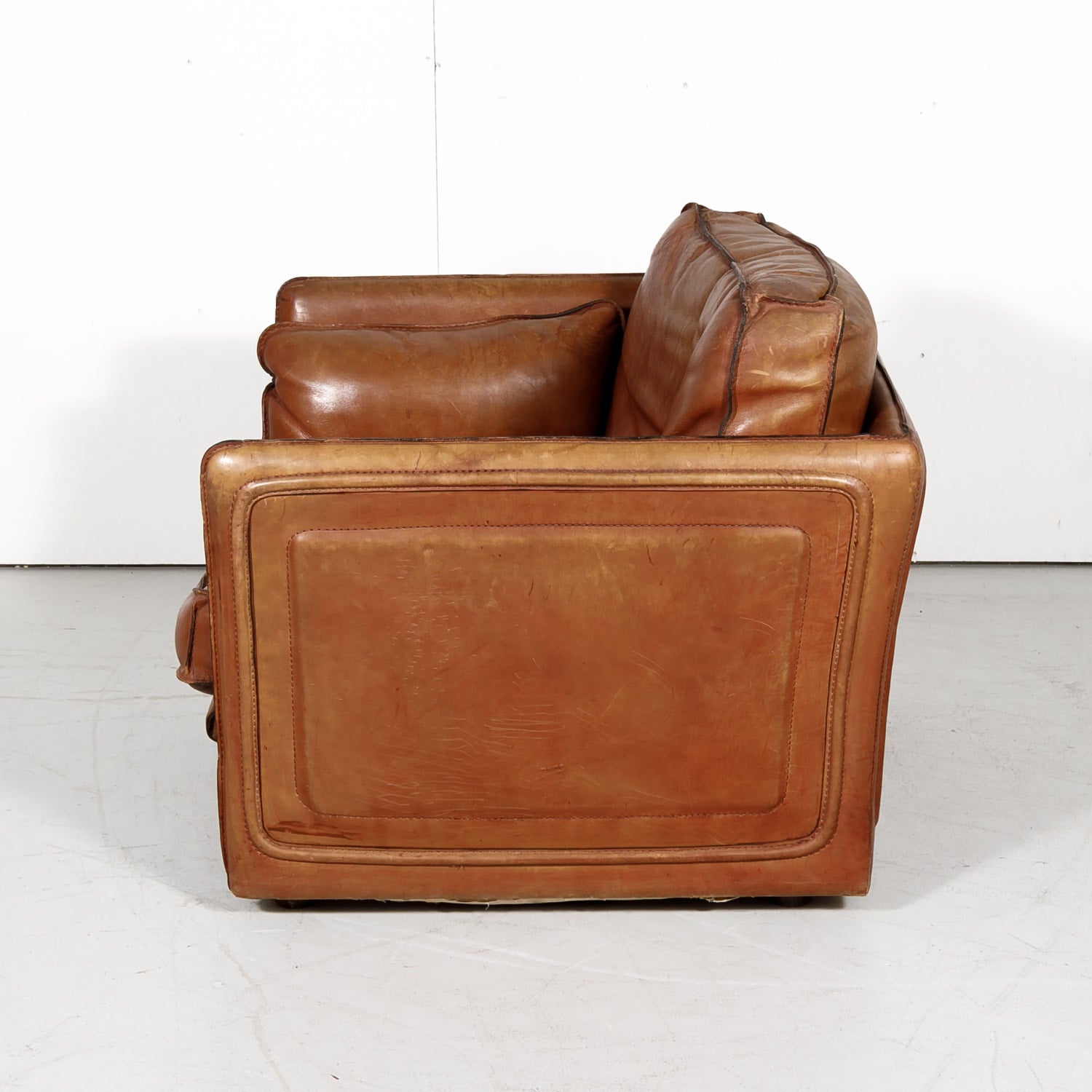 Vintage 1970s Italian Leather Club Chair