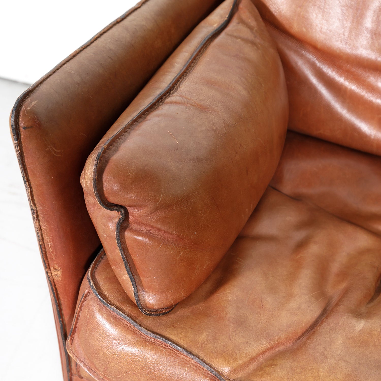 Vintage 1970s Italian Leather Club Chair