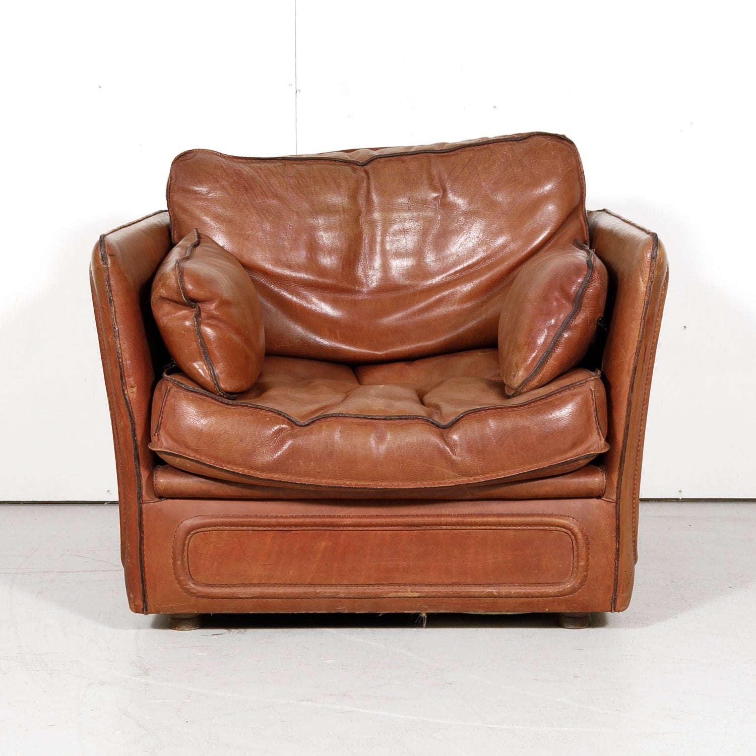 Vintage 1970s Italian Leather Club Chair