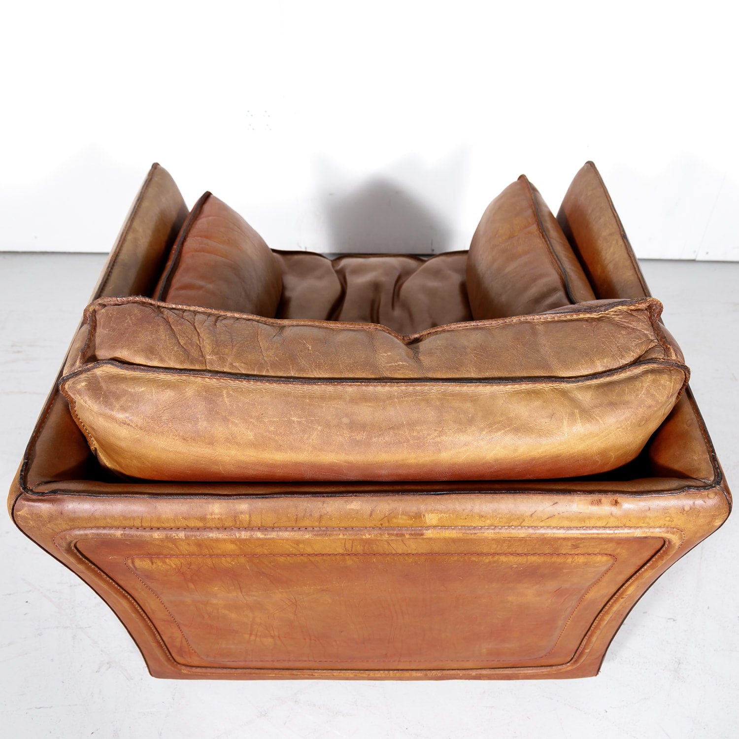 Vintage 1970s Italian Leather Club Chair