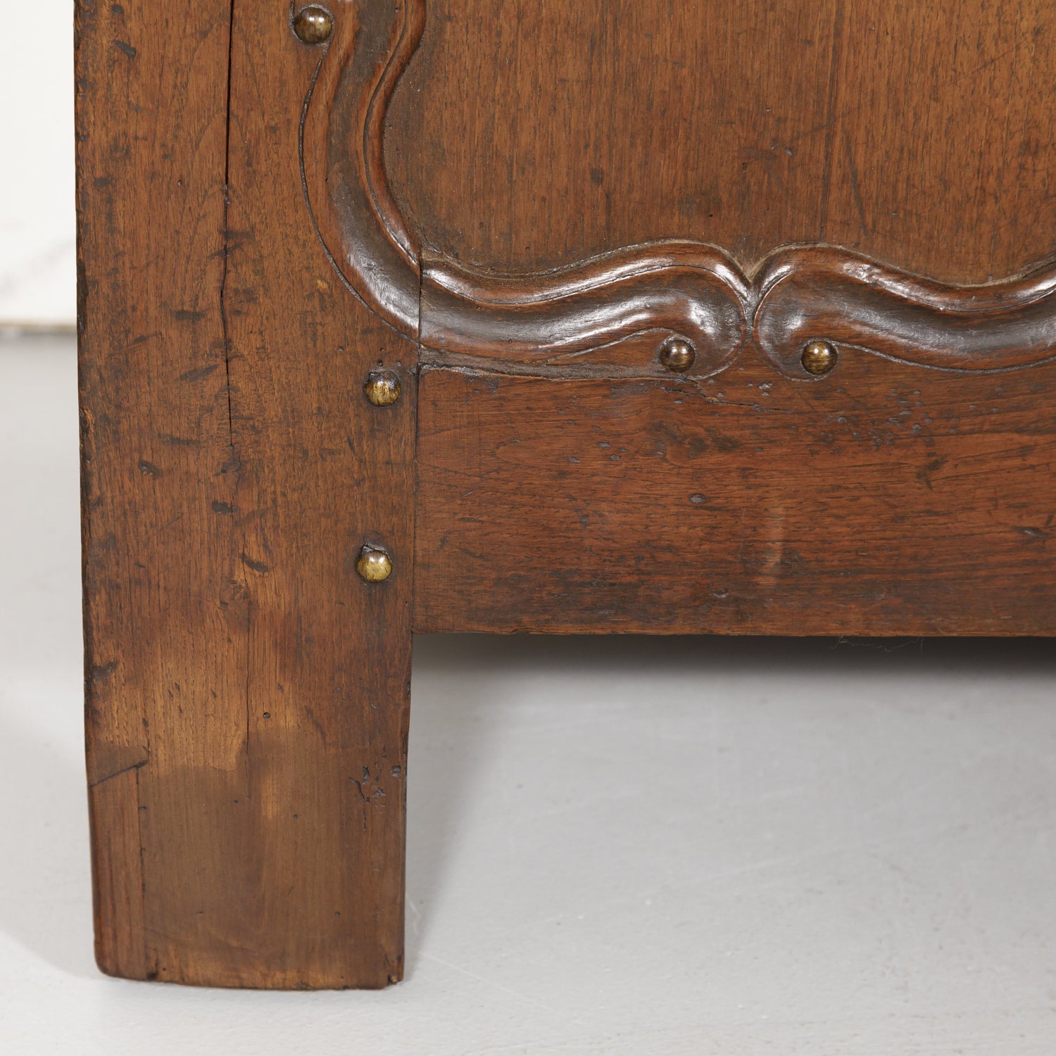 19th Century Country French Louis XIV Style Hall or Window Bench with Storage