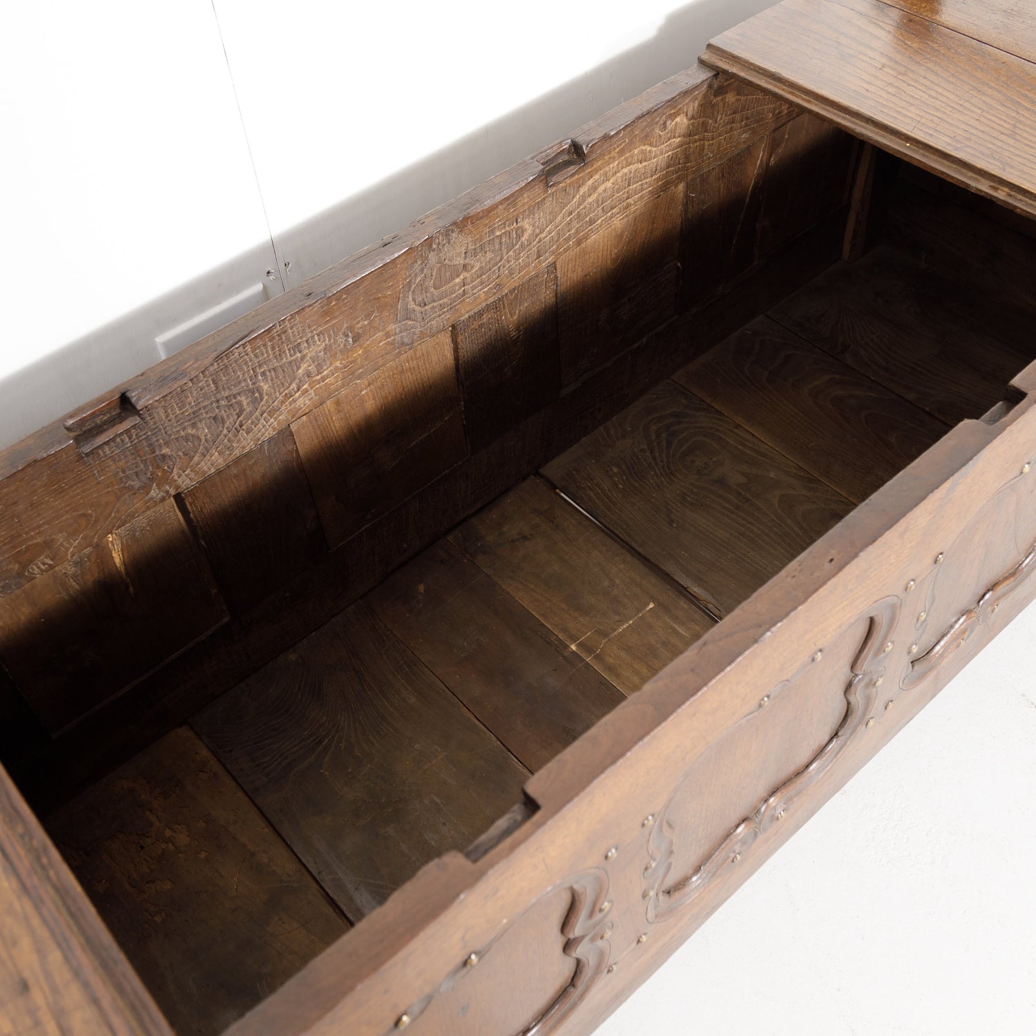 19th Century Country French Louis XIV Style Hall or Window Bench with Storage