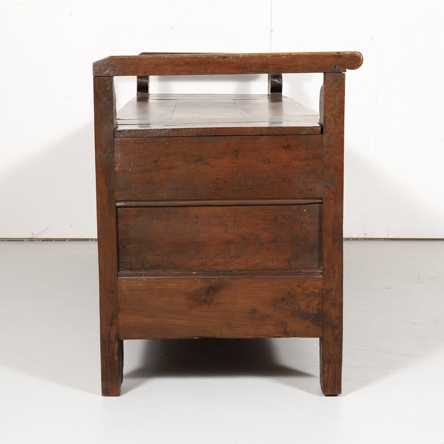 19th Century Country French Louis XIV Style Hall or Window Bench with Storage