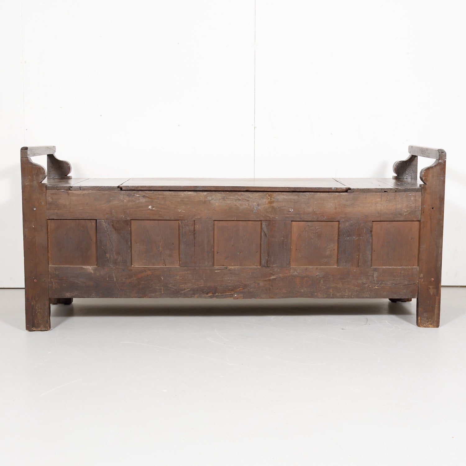 19th Century Country French Louis XIV Style Hall or Window Bench with Storage