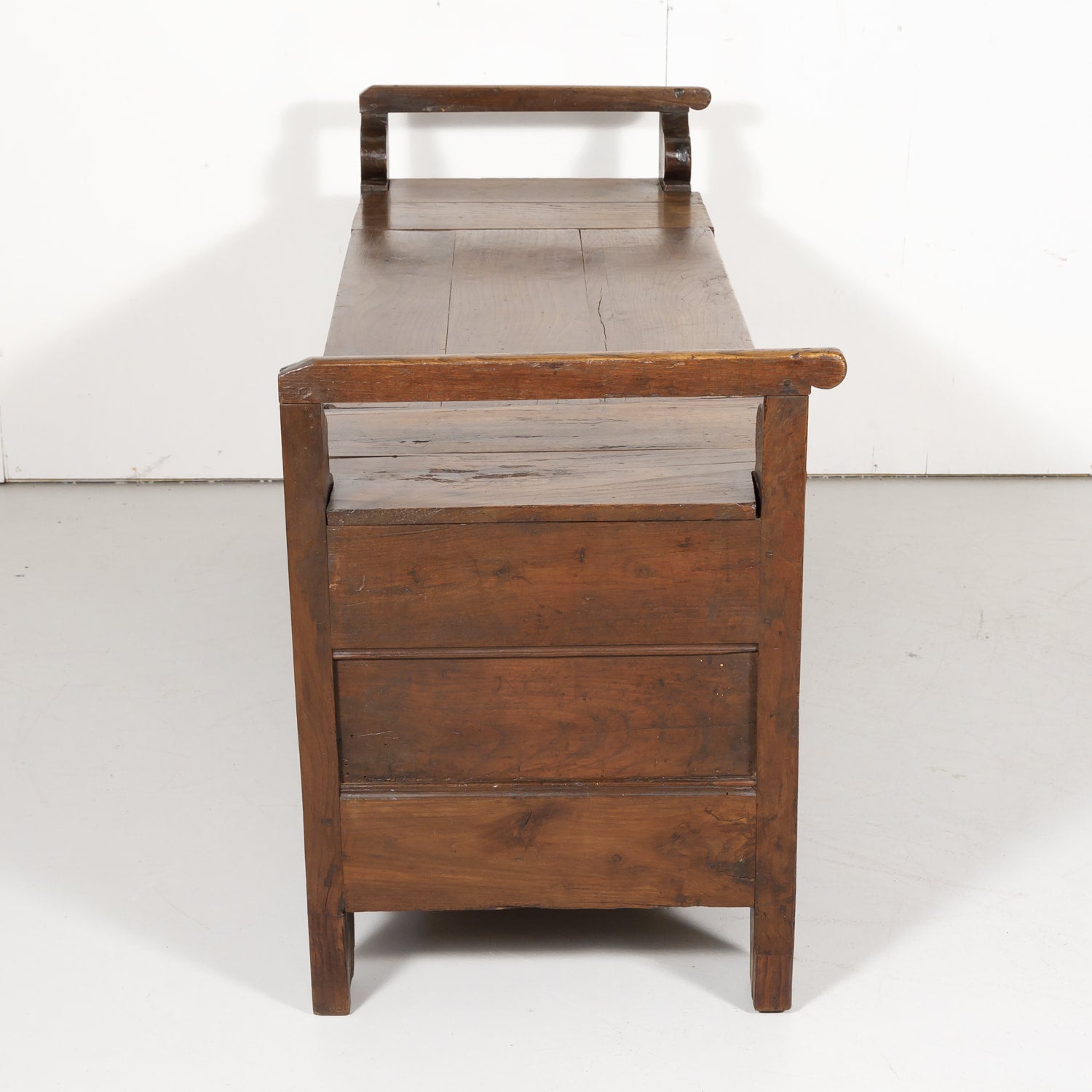 19th Century Country French Louis XIV Style Hall or Window Bench with Storage