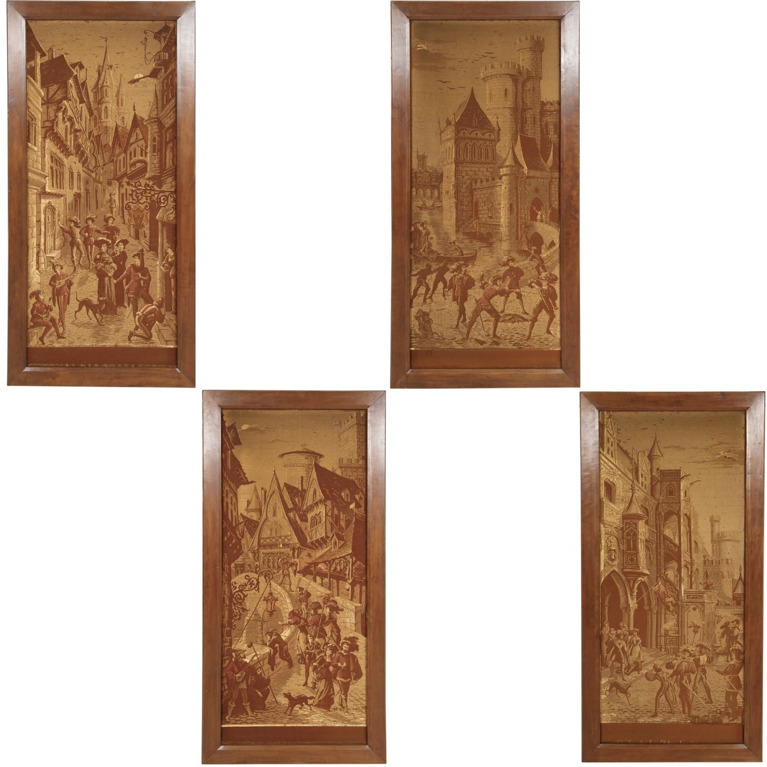 19th Century French Tapestries Depicting Life of French Nobility, Set of 4