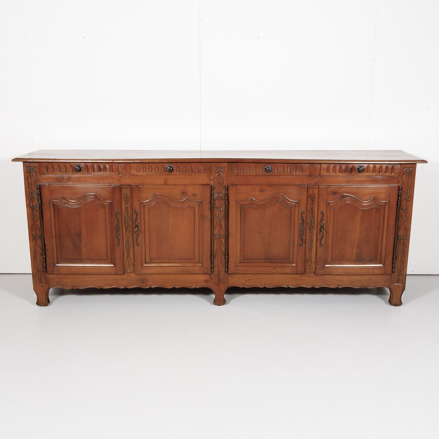 18th Century Louis XV-Louis XVI Transition Period Solid Cherry Enfilade Buffet