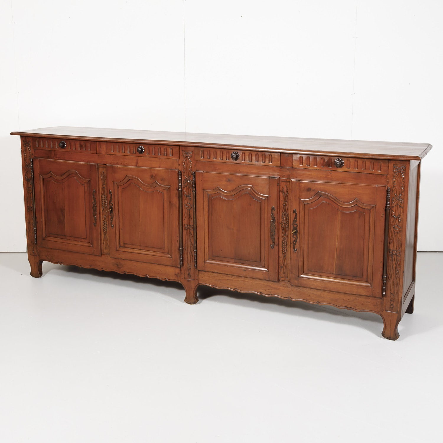 18th Century Louis XV-Louis XVI Transition Period Solid Cherry Enfilade Buffet