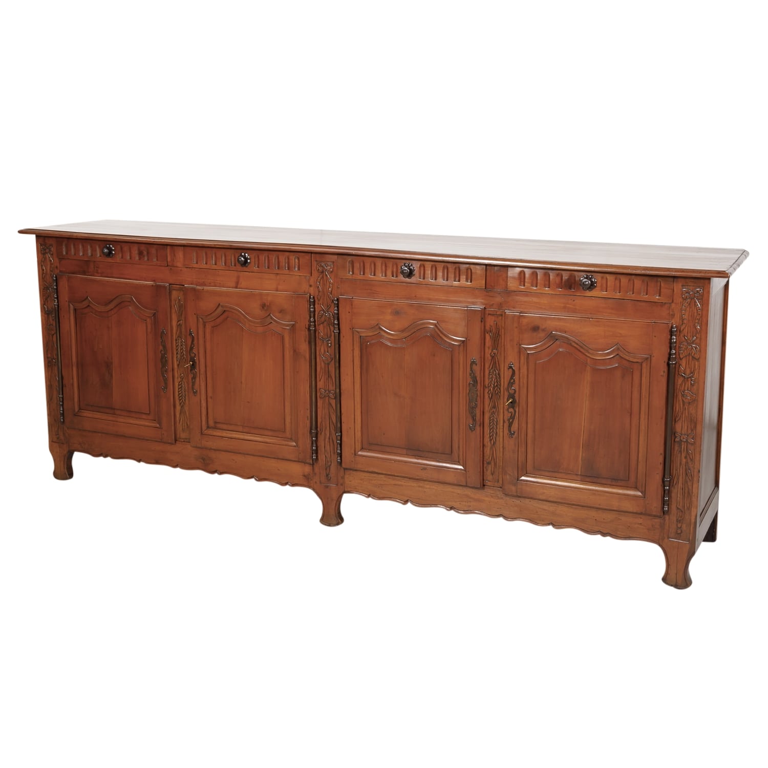 18th Century Louis XV-Louis XVI Transition Period Solid Cherry Enfilade Buffet