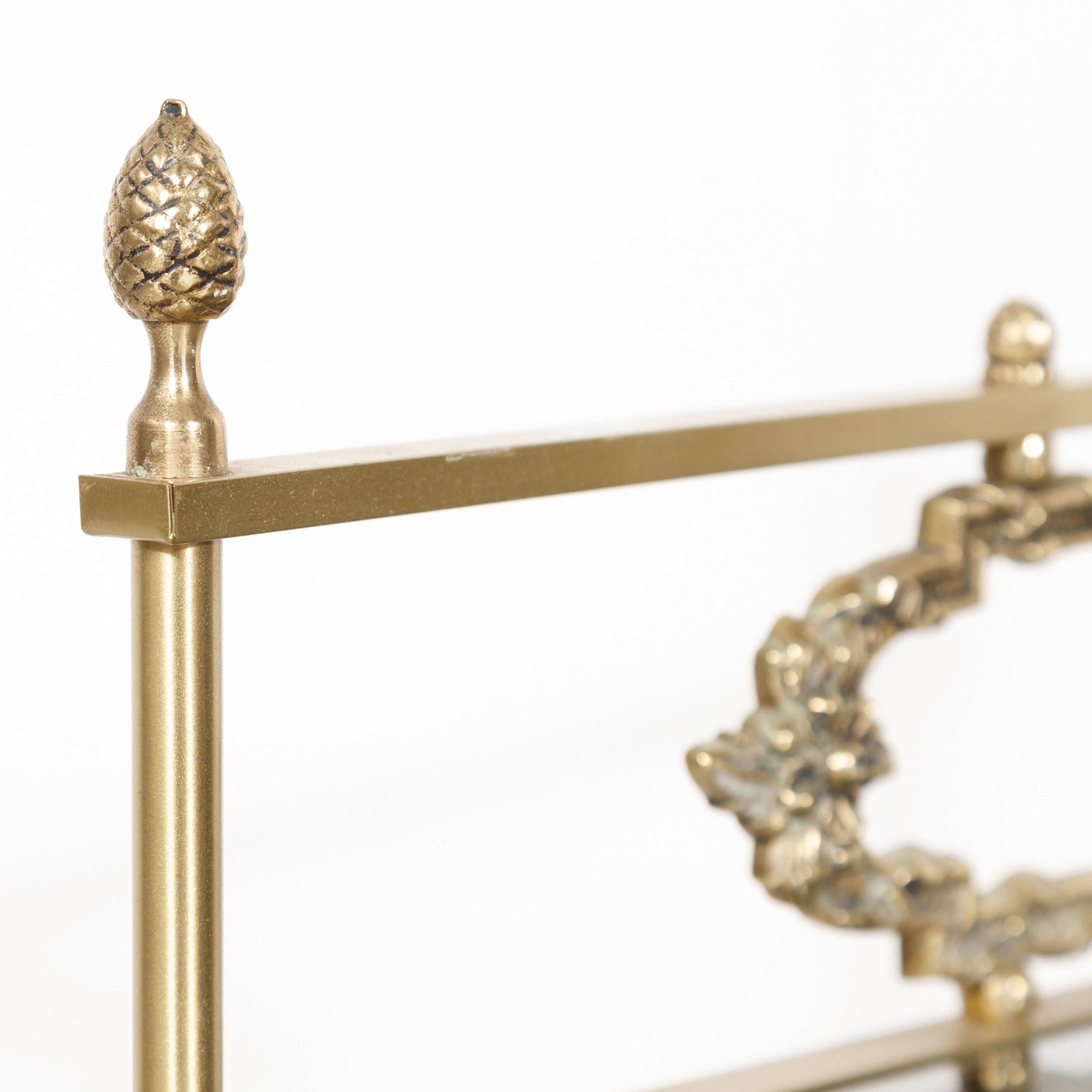 Pair of Vintage French Louis XVI Style Brass and Glass Shelves or Side Tables