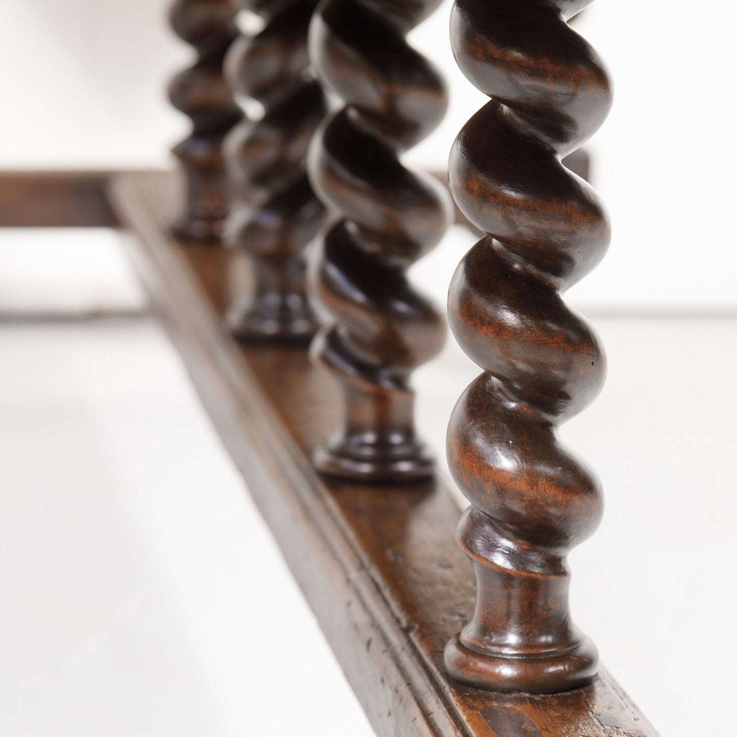 19th Century French Louis XIII Solid Walnut Barley Twist Farm Table