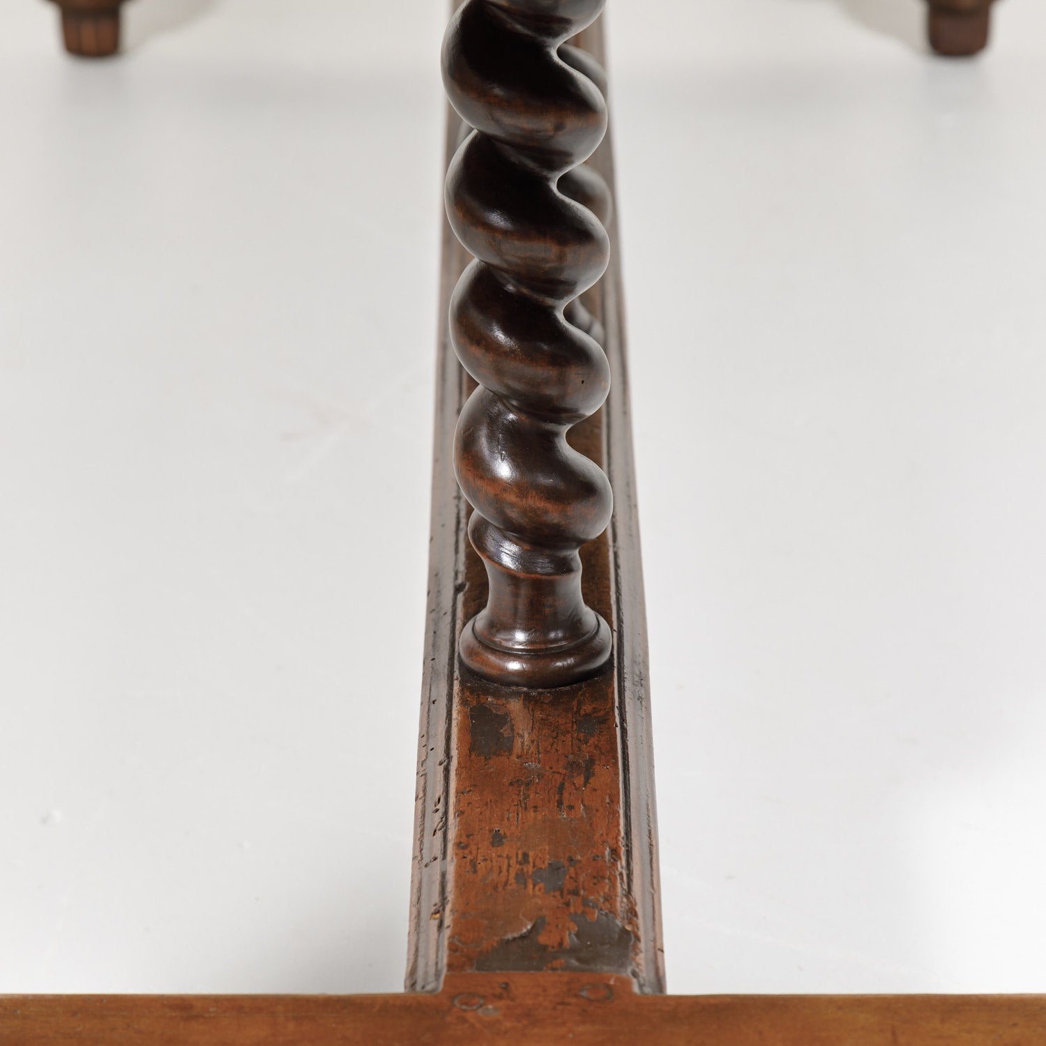19th Century French Louis XIII Solid Walnut Barley Twist Farm Table