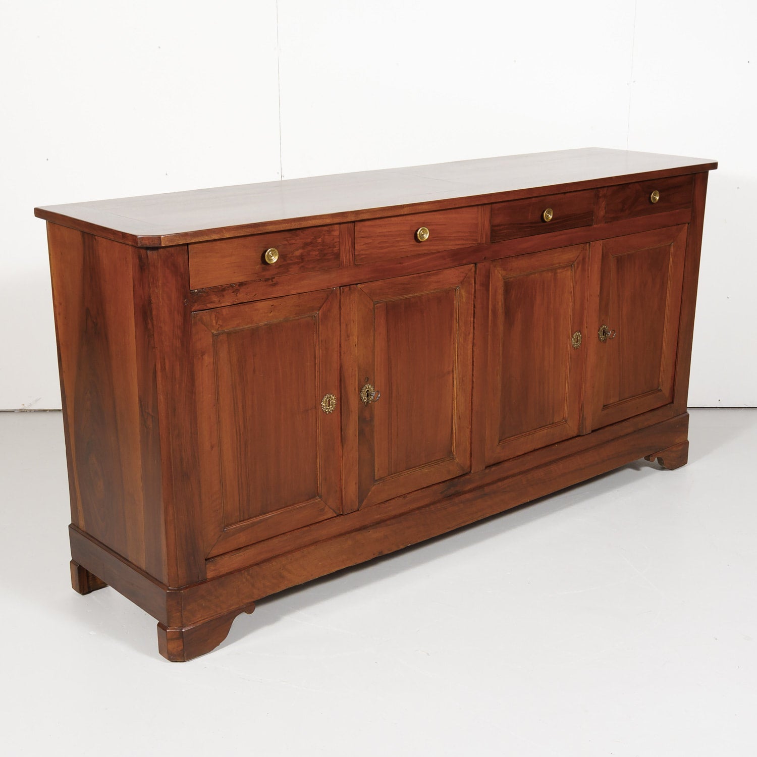 19th Century French Louis Philippe Style Walnut Enfilade Buffet
