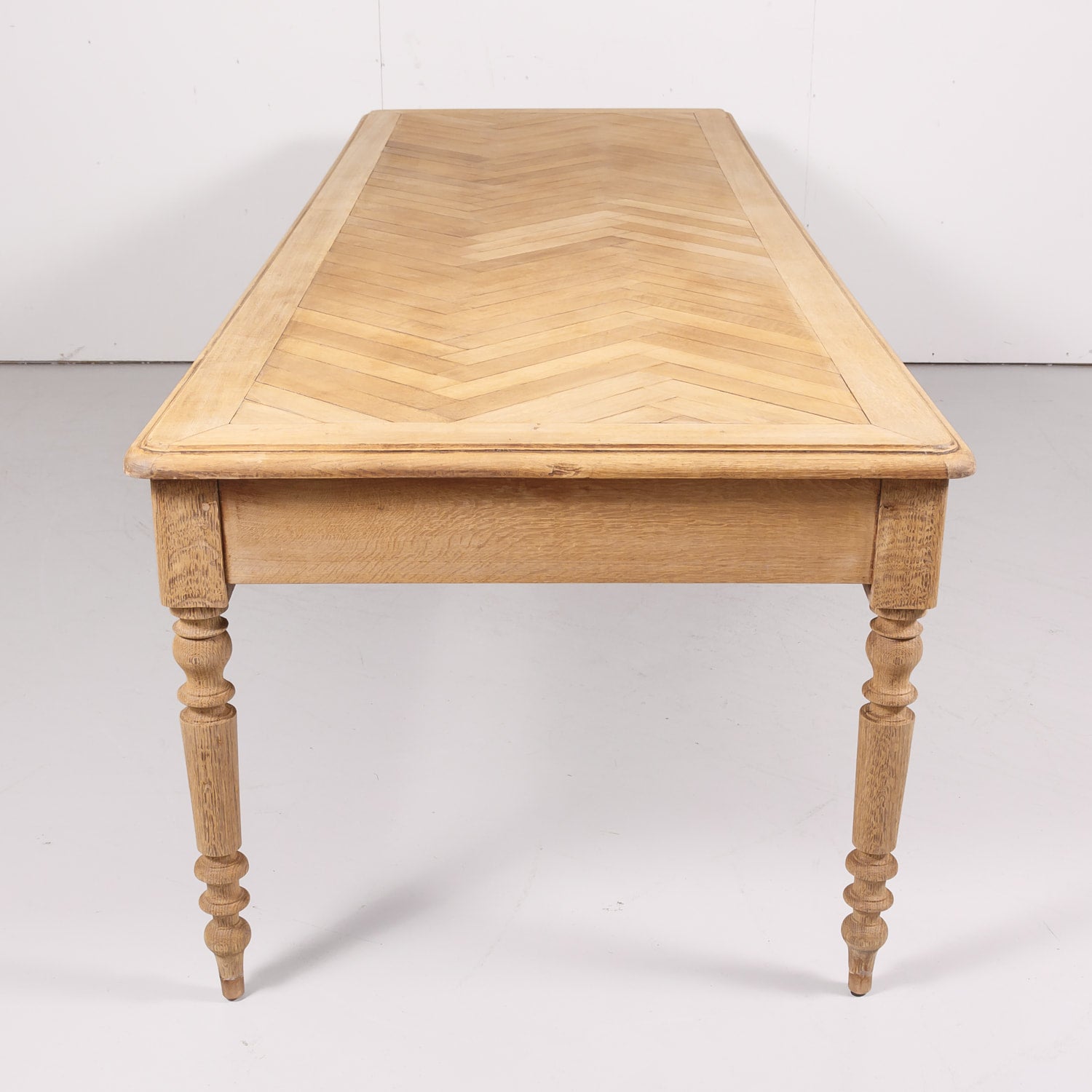 Large 19th Century Bleached Oak French Louis Philippe Period Farm Table