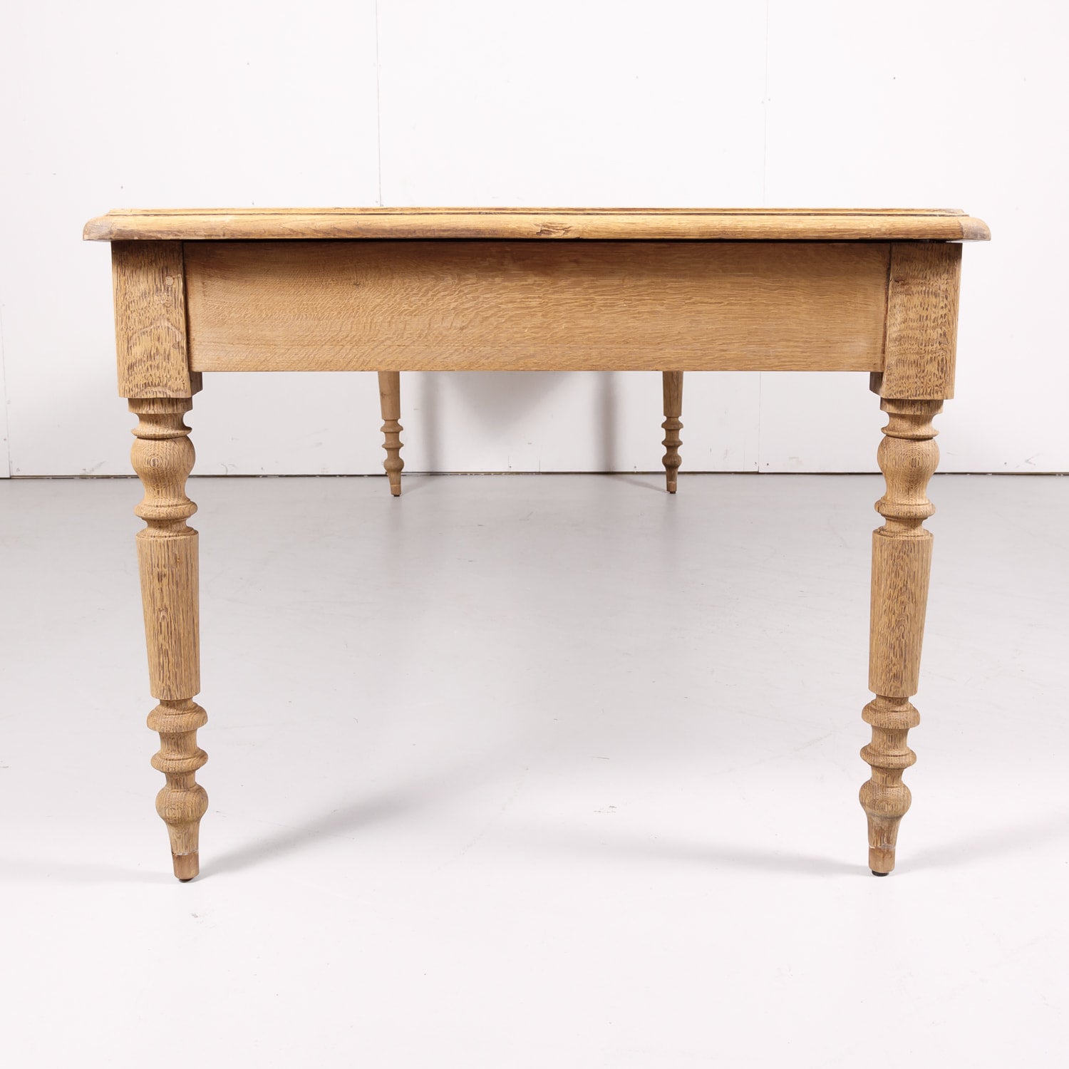 Large 19th Century Bleached Oak French Louis Philippe Period Farm Table