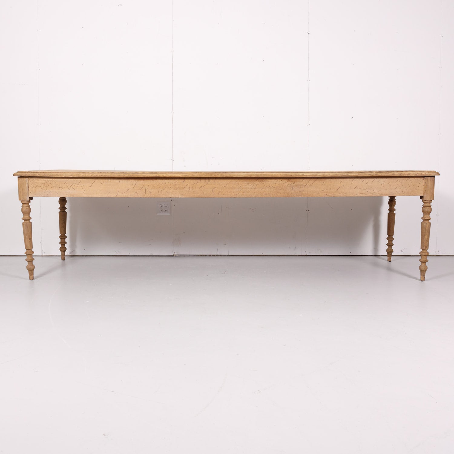 Large 19th Century Bleached Oak French Louis Philippe Period Farm Table