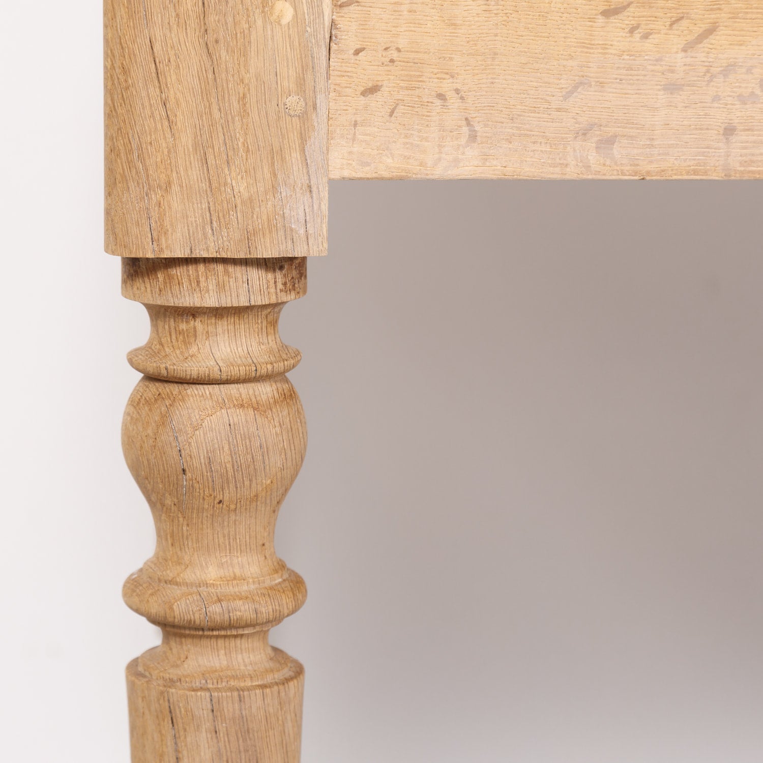 Large 19th Century Bleached Oak French Louis Philippe Period Farm Table