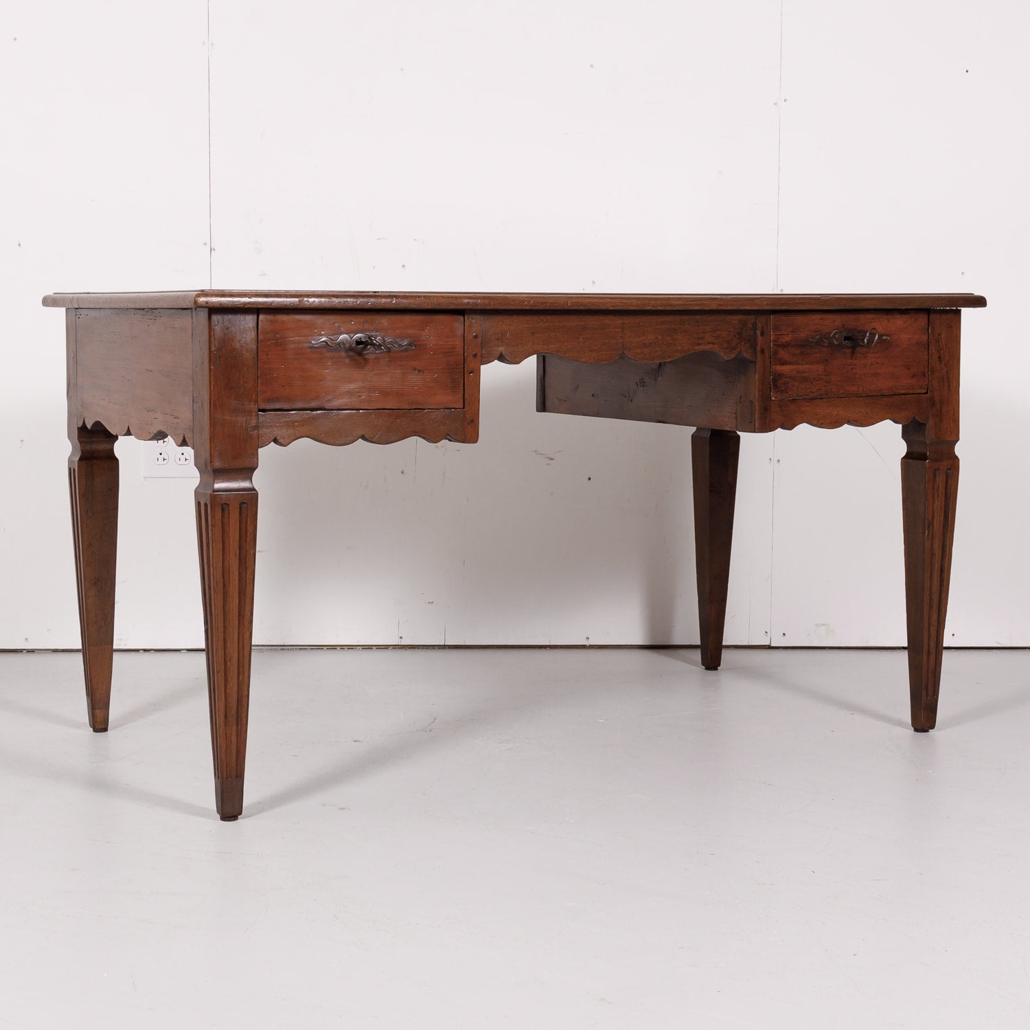 18th Century Louis XV-Louis XVI Transition Period Desk with Tooled Leather Top
