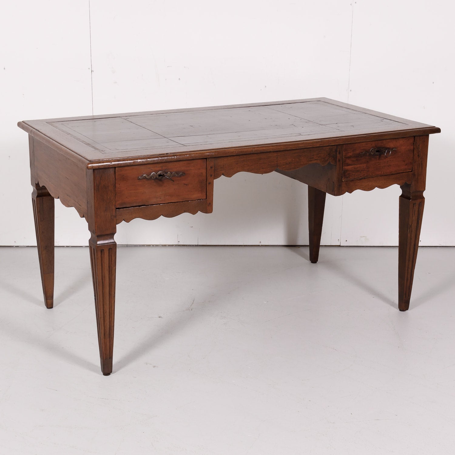 18th Century Louis XV-Louis XVI Transition Period Desk with Tooled Leather Top
