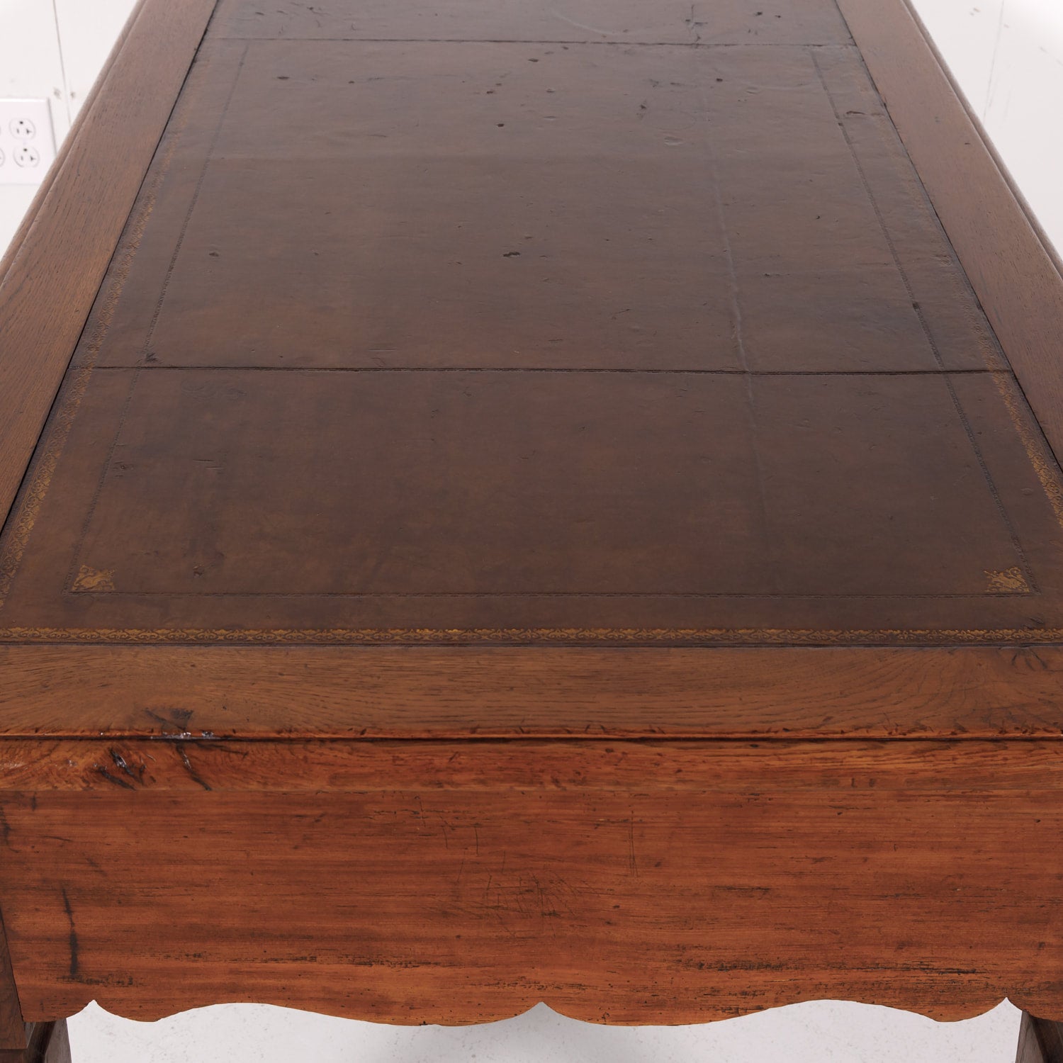 18th Century Louis XV-Louis XVI Transition Period Desk with Tooled Leather Top