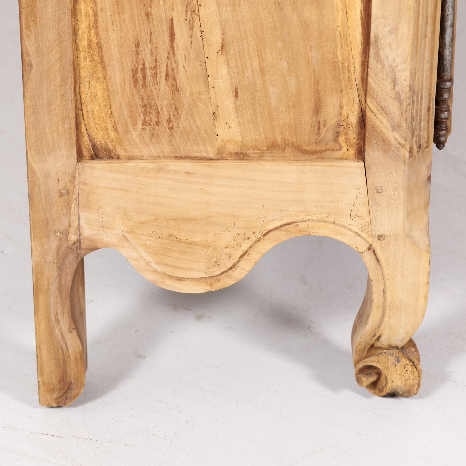 Early 19th Century French Country Louis XV Style Bleached Cherry Buffet with Fruitwood Inlay