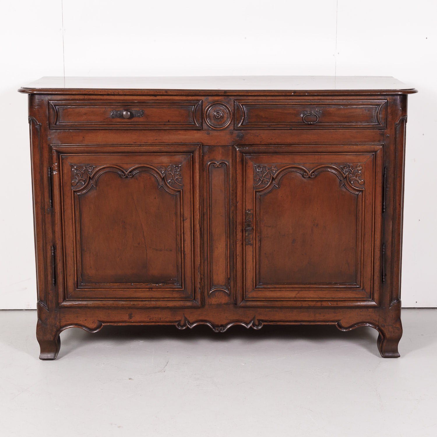 18th Century French Period Louis XV Walnut Buffet from Lyon