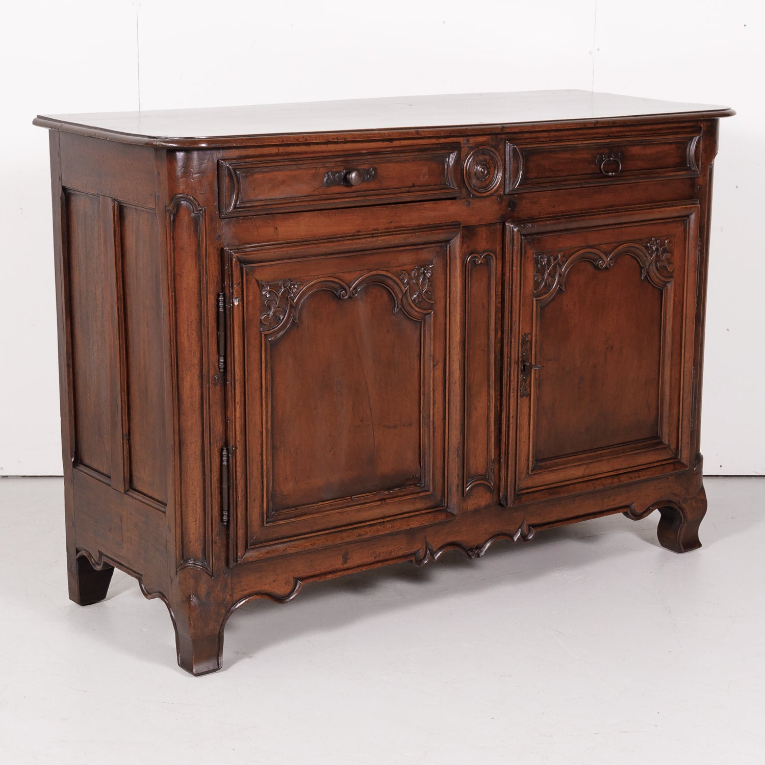 18th Century French Period Louis XV Walnut Buffet from Lyon