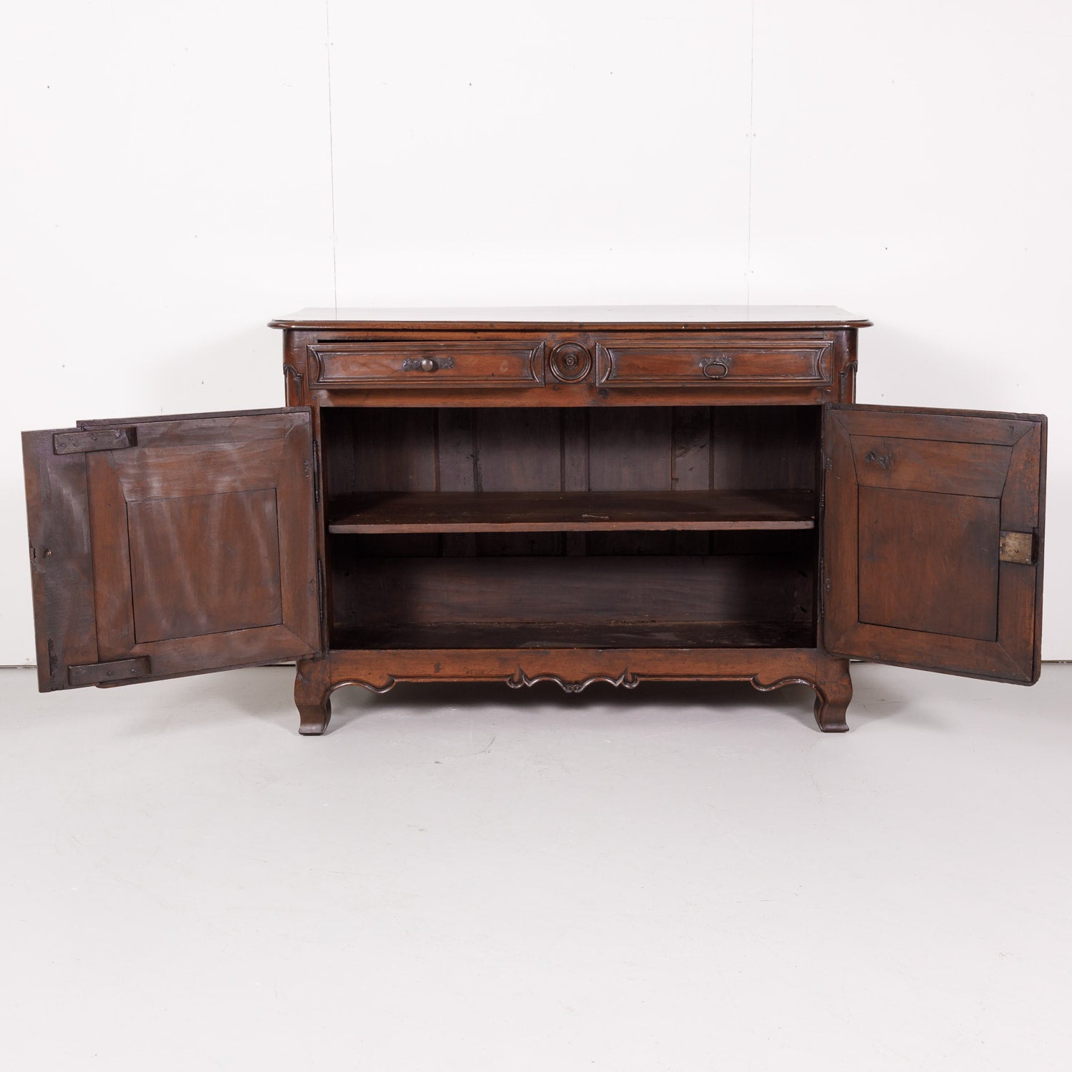 18th Century French Period Louis XV Walnut Buffet from Lyon