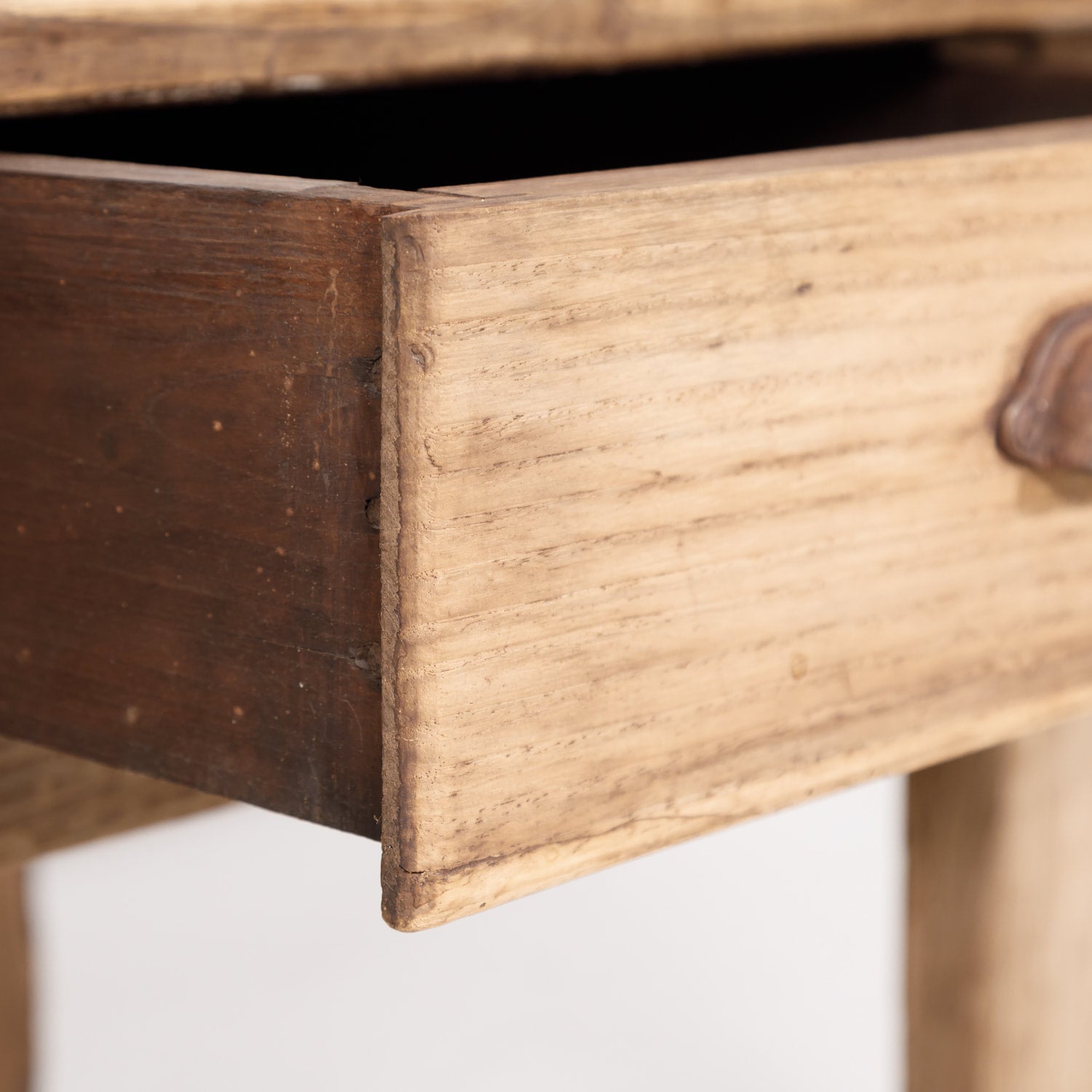 Early 19th Century Country French Bleached Oak Coffee Table with Drawers
