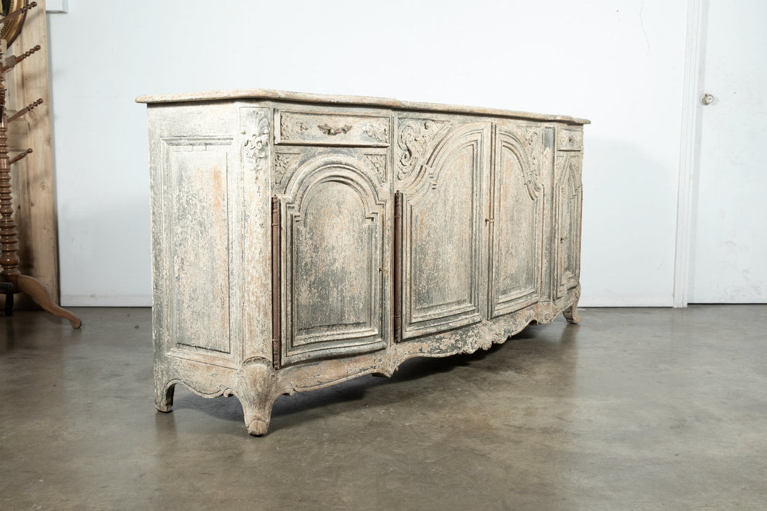 Louis XV Style Francisque Chaleyssin Painted Enfilade Buffet, Signed