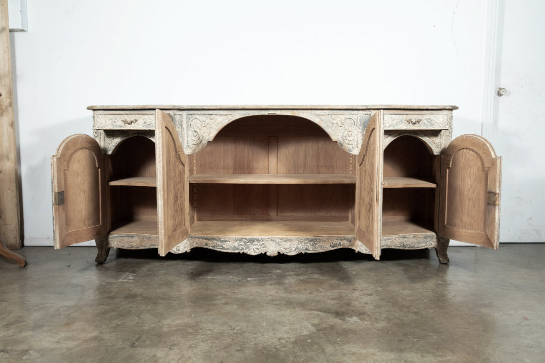 Louis XV Style Francisque Chaleyssin Painted Enfilade Buffet, Signed