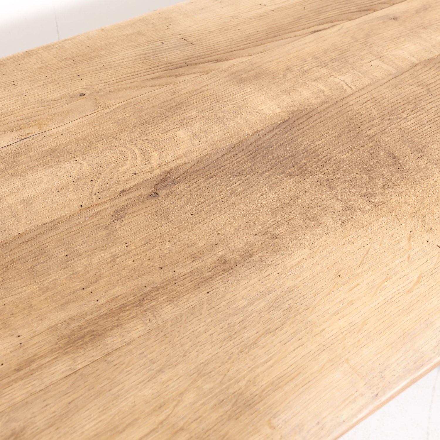 19th Century Bleached Oak and Walnut X-Base Trestle Dining Table or Console Table