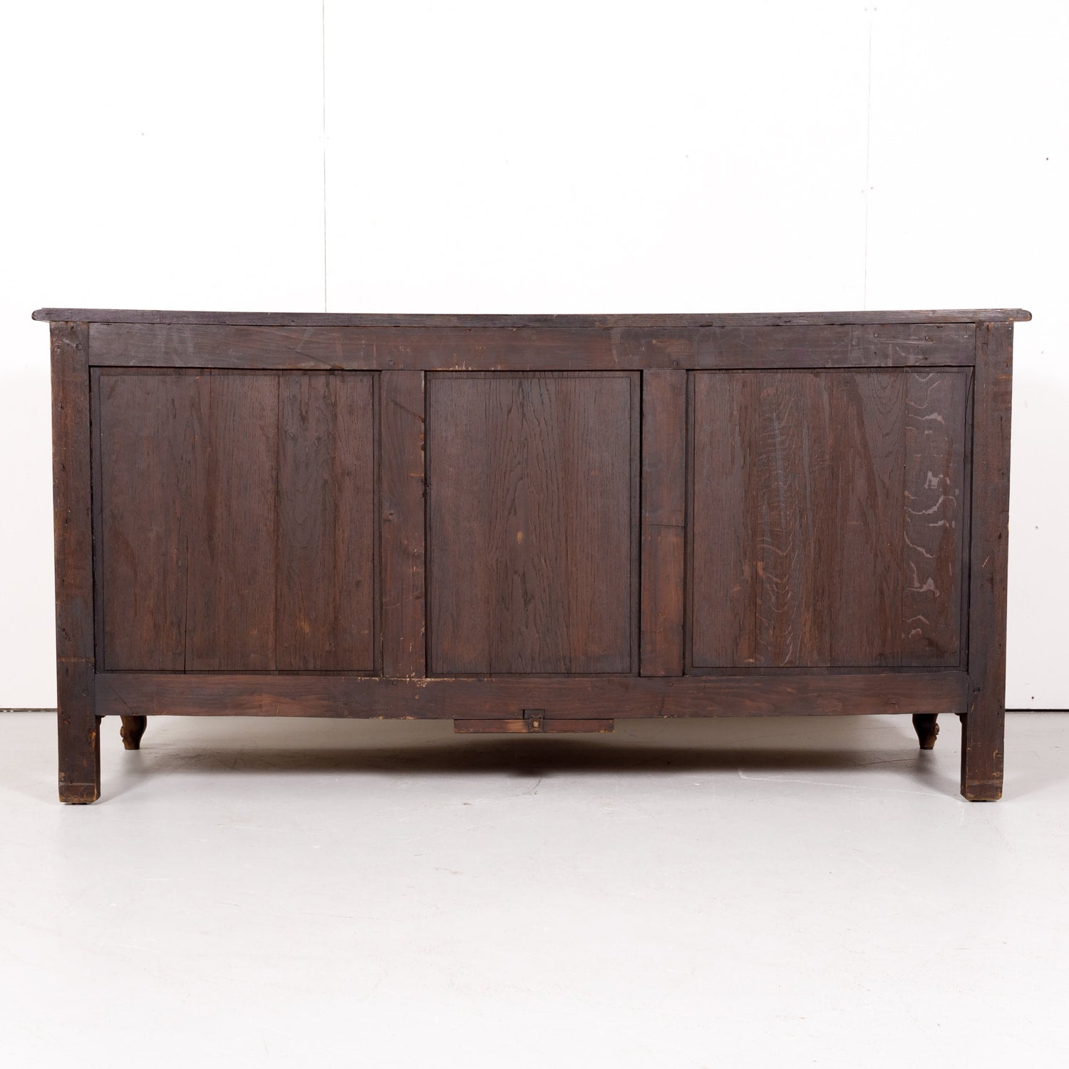 Antique French Country Louis XV Style Bleached Oak Bow Front Enfilade Buffet