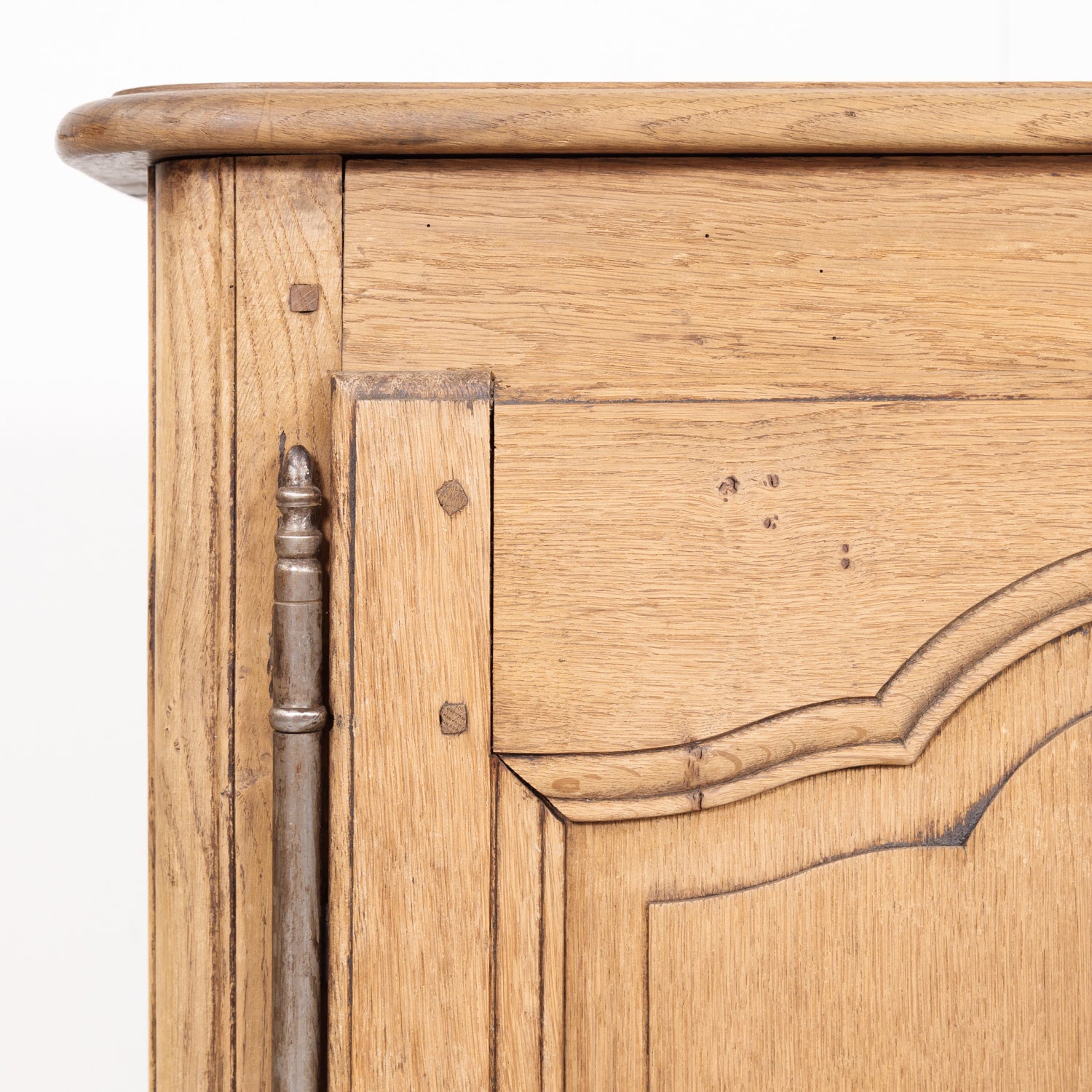 Antique French Country Louis XV Style Bleached Oak Bow Front Enfilade Buffet