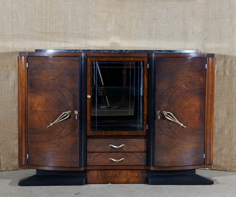 French Art Deco Period Dessert Buffet or Bar Cabinet