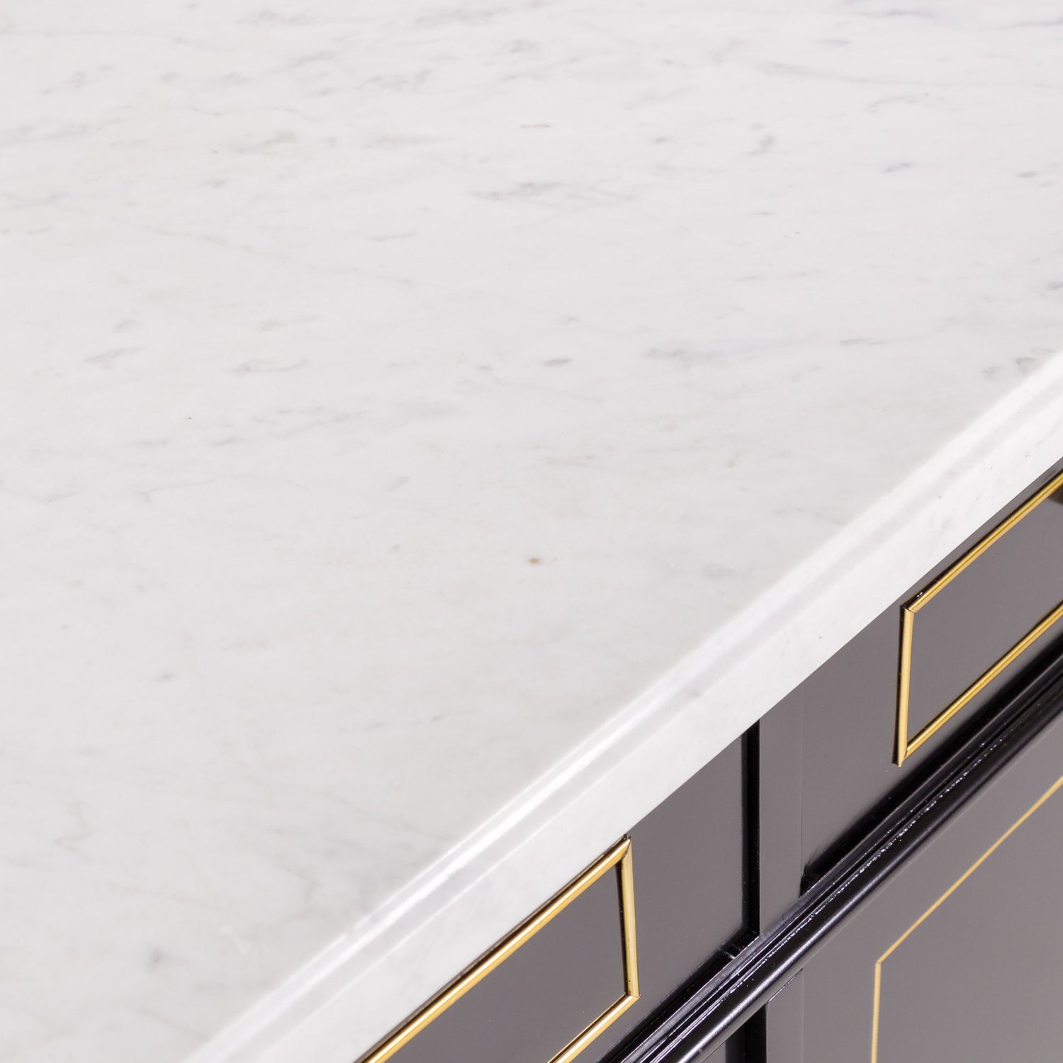 Louis XVI Style Maison Jansen Ebonized Enfilade with Carrara Marble Top