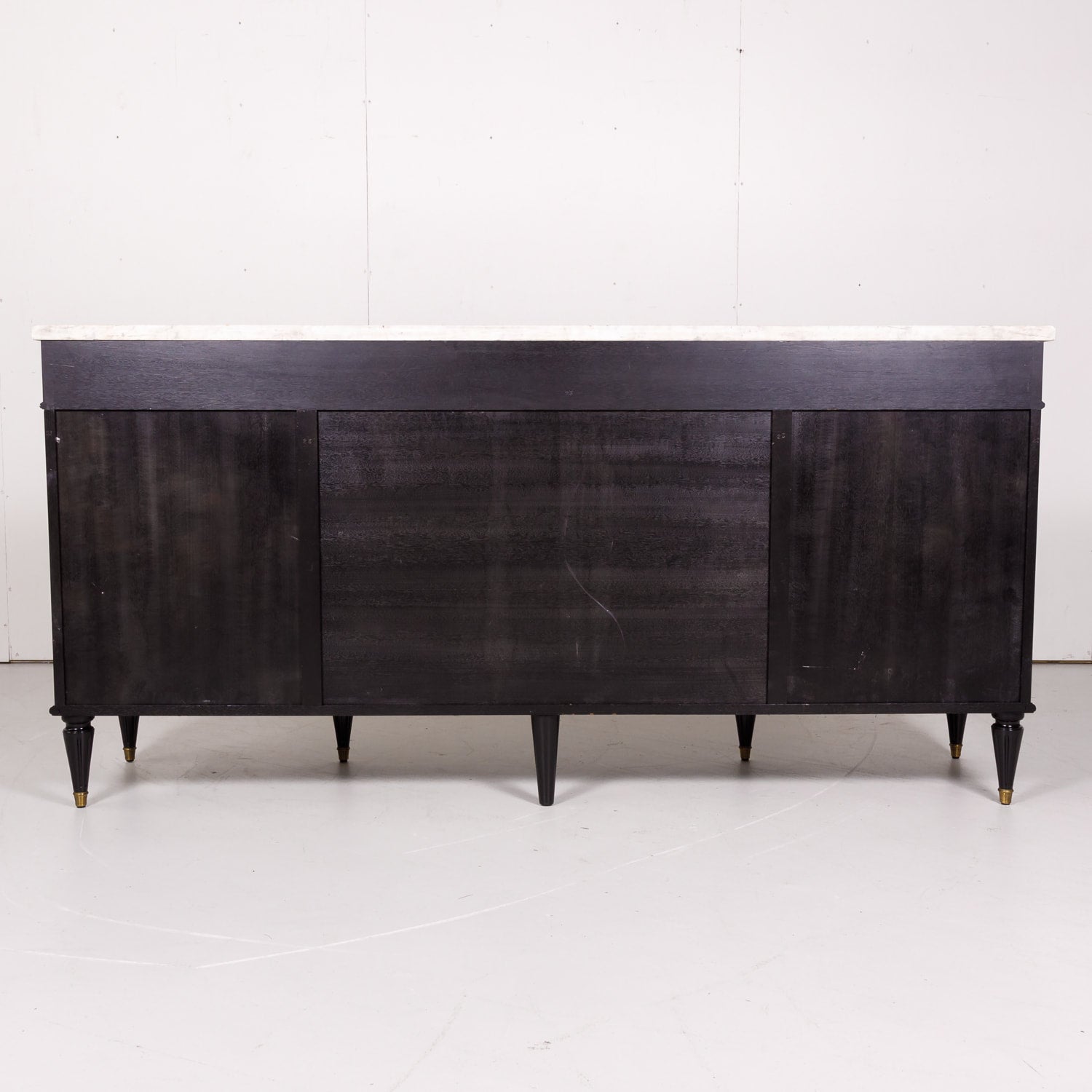 Louis XVI Style Maison Jansen Ebonized Enfilade with Carrara Marble Top
